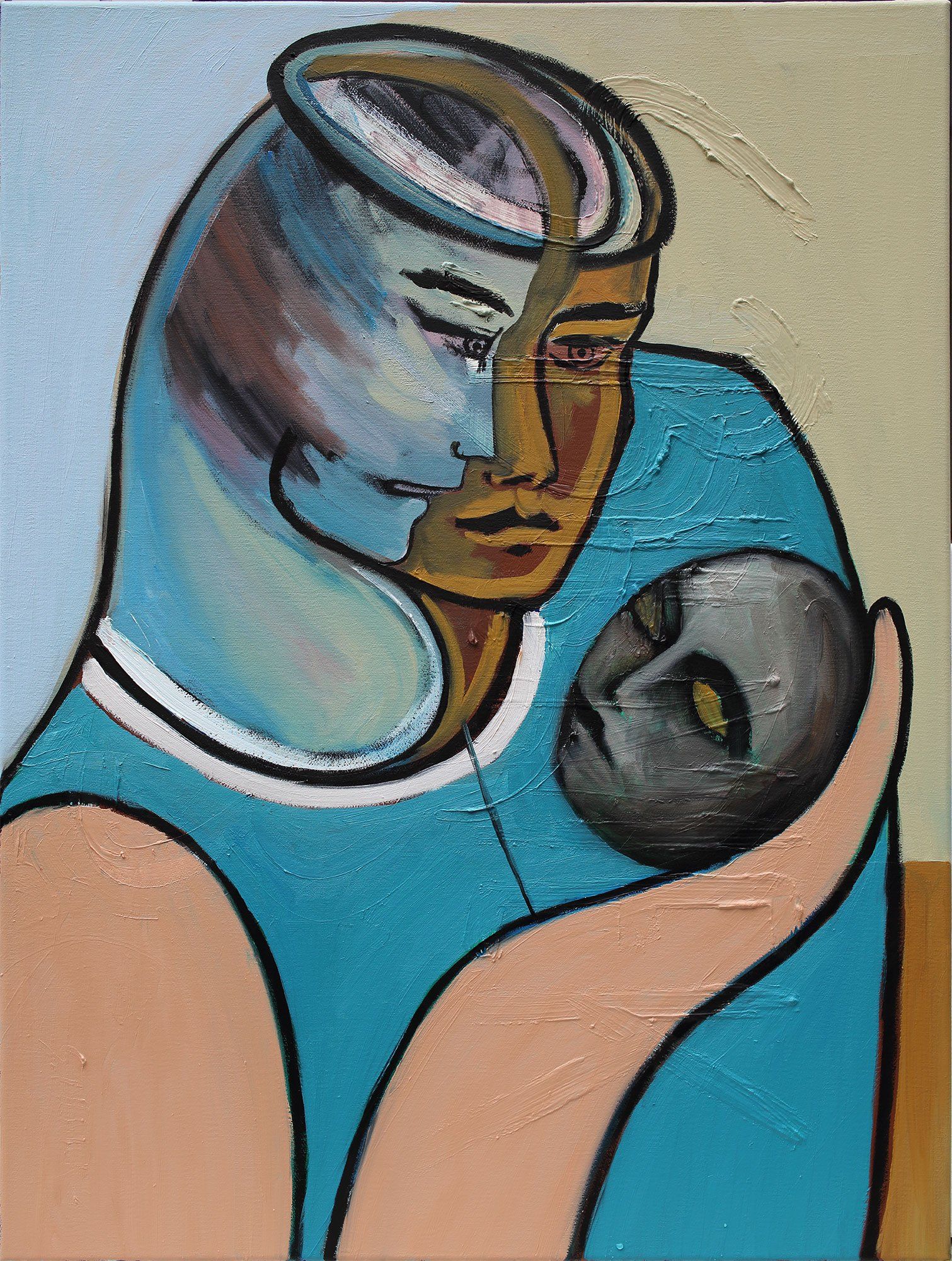 „Polyface No. 7“ by Sebastian Bieniek (B1EN1EK), 2019. Oil on canvas, 80 cm. x 60 cm. Painting from the oeuvre of Bieniekface by the artist. „Polyface No. 7“ by Sebastian Bieniek (B1EN1EK), 2019. Oil on canvas, 80 cm. x 60 cm. Painting from the oeuvre of Bieniekface by the artist.