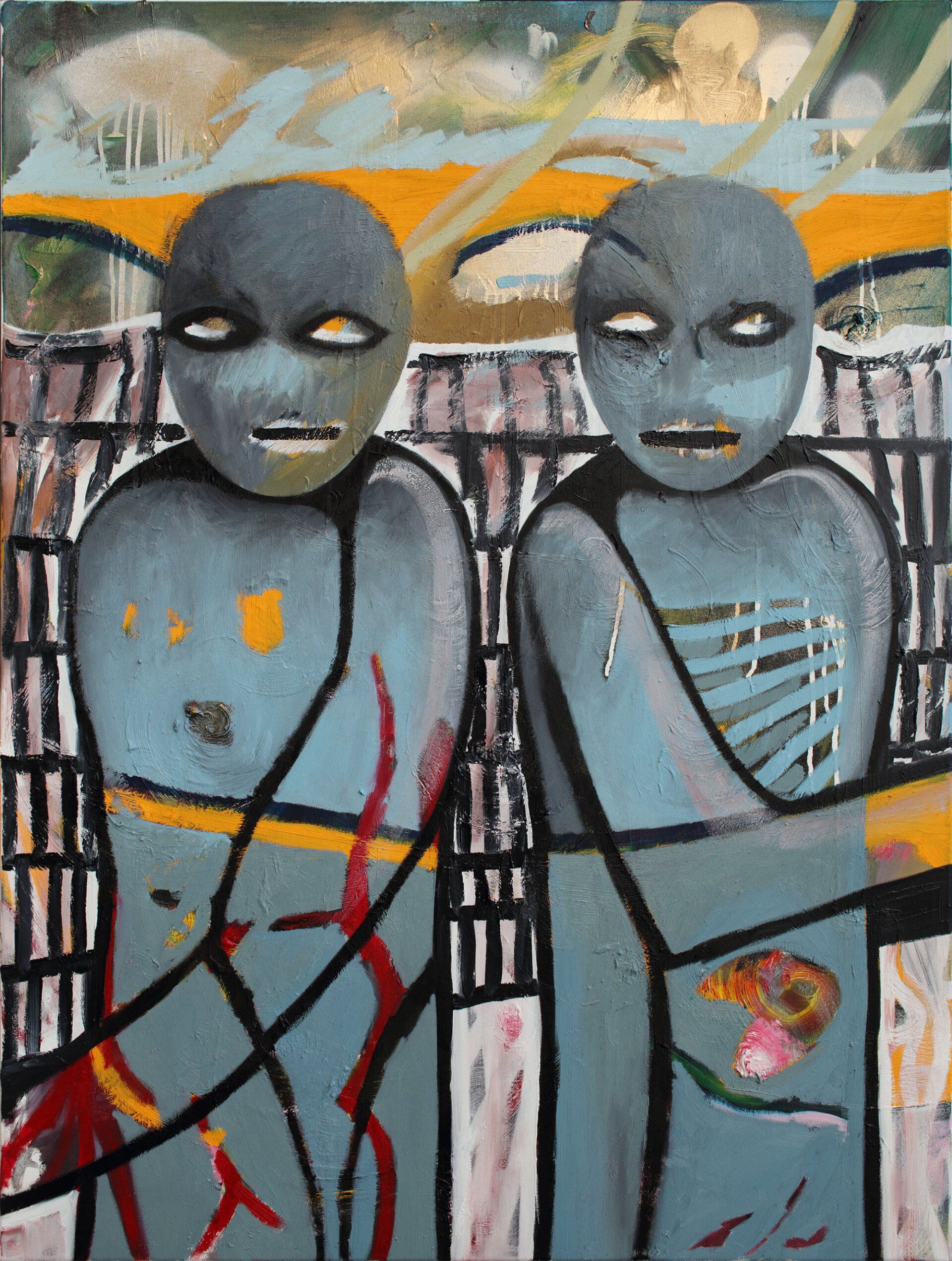 „Doppelgänger No. 8“, Sebastian Bieniek (B1EN1EK), 2018. Oil on canvas. 120 x 90 cm. From the „Doppelgänger“ oeuvre and series. „Doppelgänger No. 8“, Sebastian Bieniek (B1EN1EK), 2018. Oil on canvas. 120 x 90 cm. From the „Doppelgänger“ oeuvre and series.