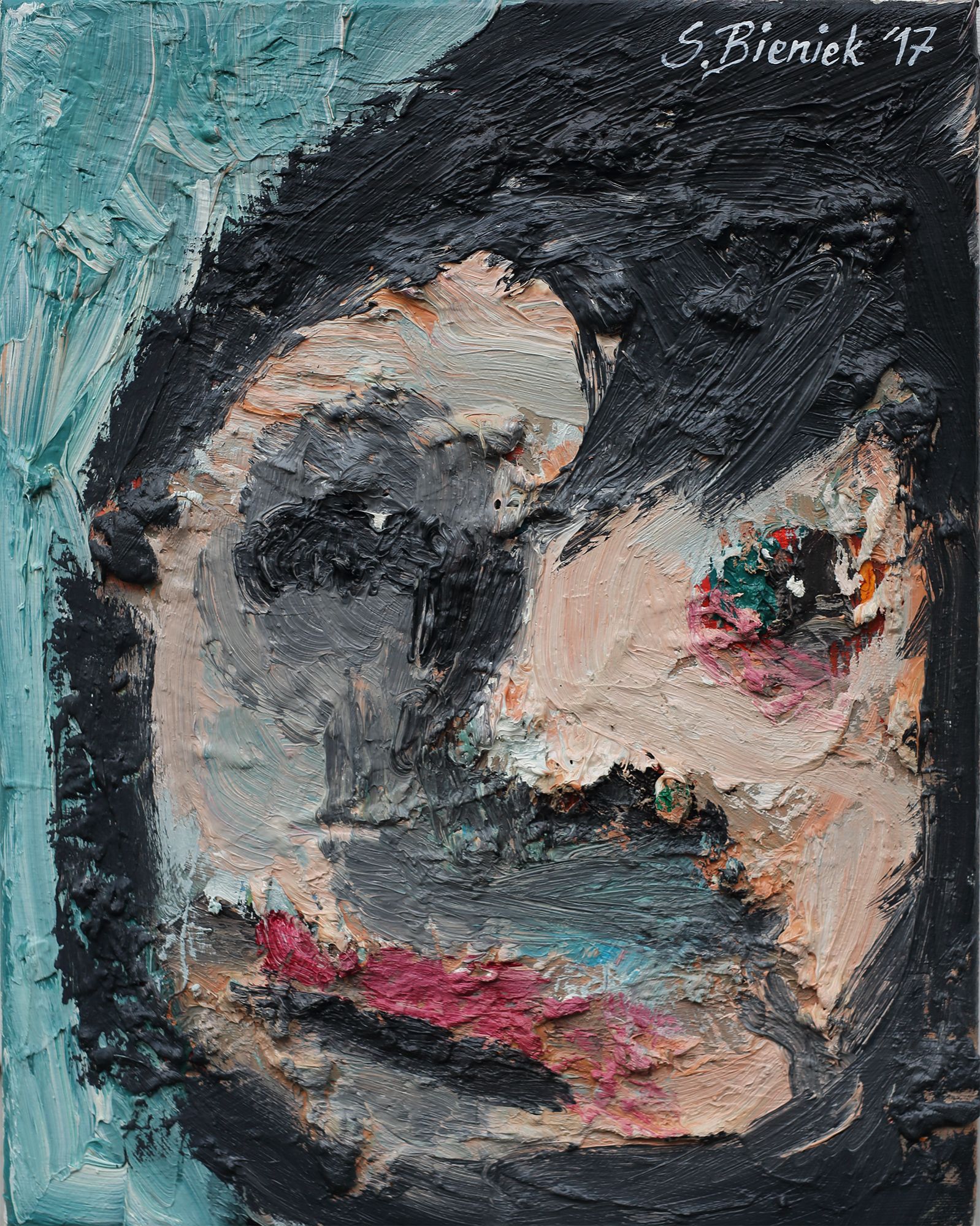 „Face no. 8“, by Sebastian Bieniek (B1EN1EK), 2017. Oil on canvas. 30 x 24 cm. From the „Face no. 8“, by Sebastian Bieniek (B1EN1EK), 2017. Oil on canvas. 30 x 24 cm. From the