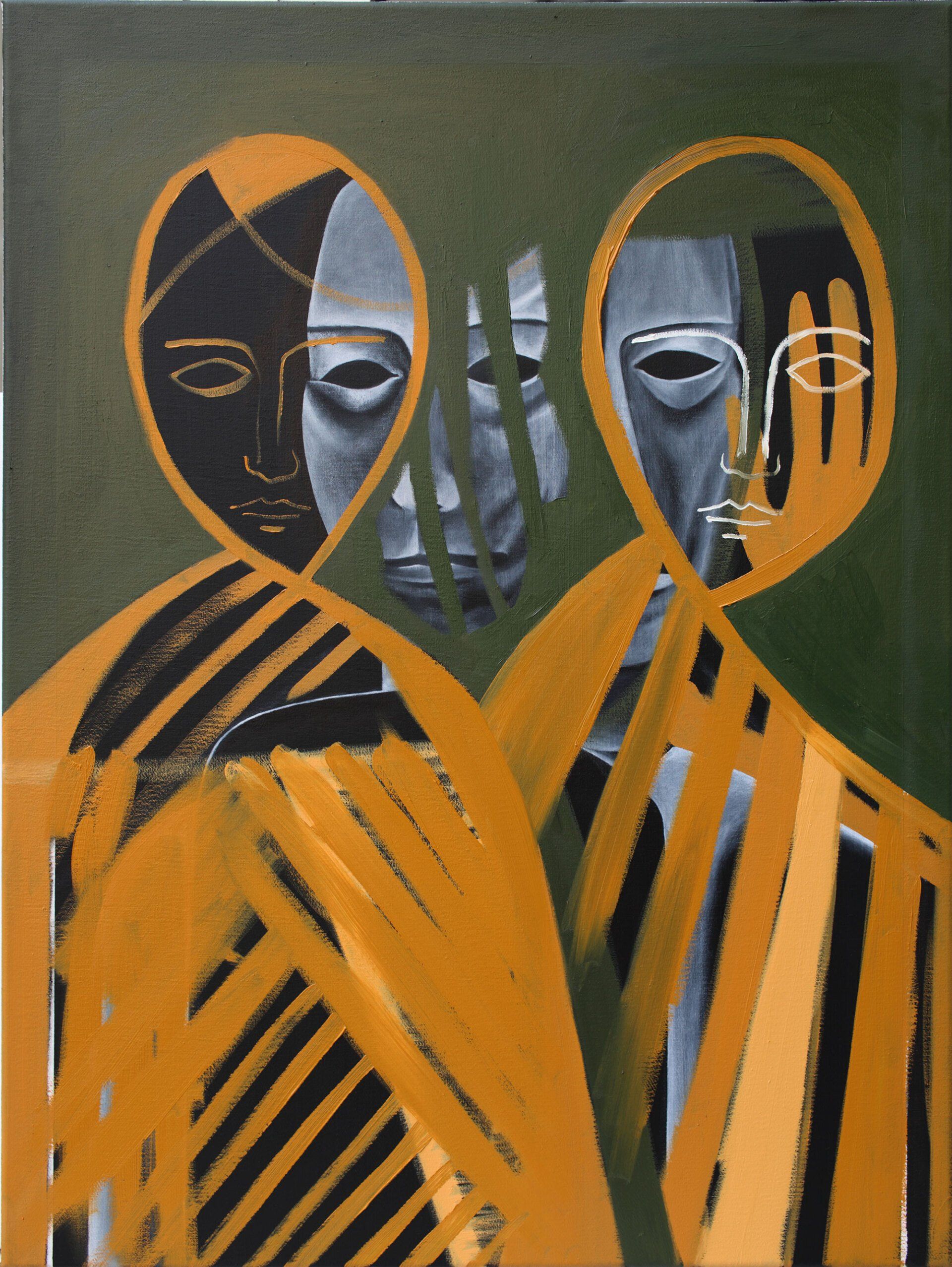 „Doppelgänger No. 9“, Sebastian Bieniek (B1EN1EK), 2019. Oil on canvas. 80 x 60 cm. From the „Doppelgänger“ oeuvre and series „Doppelgänger No. 9“, Sebastian Bieniek (B1EN1EK), 2019. Oil on canvas. 80 x 60 cm. From the „Doppelgänger“ oeuvre and series