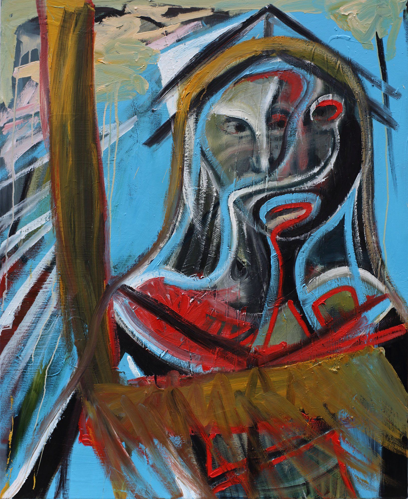 „Face Behind The Face No. 9“ by Sebastian Bieniek (B1EN1EK), 2017. Oil on canvas, 110 cm. x 90 cm. Painting from the oeuvre of Bieniekface painting by the artist. „Face Behind The Face No. 9“ by Sebastian Bieniek (B1EN1EK), 2017. Oil on canvas, 110 cm. x 90 cm. Painting from the oeuvre of Bieniekface painting by the artist.