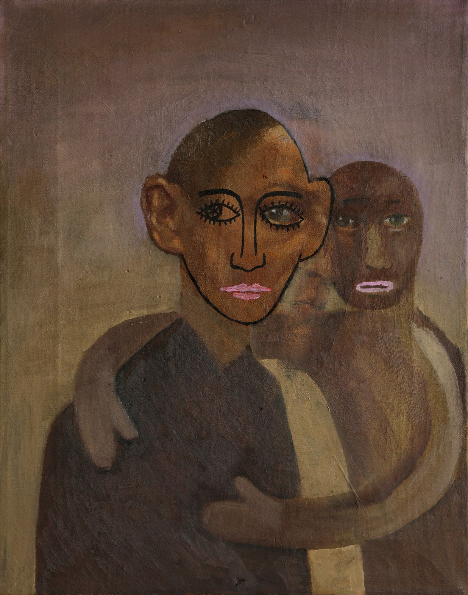 “Facination No. 9” by Sebastian Bieniek (B1EN1EK) 2014. Overpainted painting (oil on canvas) from 1924. 46,5 cm. x 36 cm. (overpainted medium). Part of the BieniekFace (Bieniek-Face) oeuvre by the artist. “Facination No. 9” by Sebastian Bieniek (B1EN1EK) 2014. Overpainted painting (oil on canvas) from 1924. 46,5 cm. x 36 cm. (overpainted medium). Part of the BieniekFace (Bieniek-Face) oeuvre by the artist.