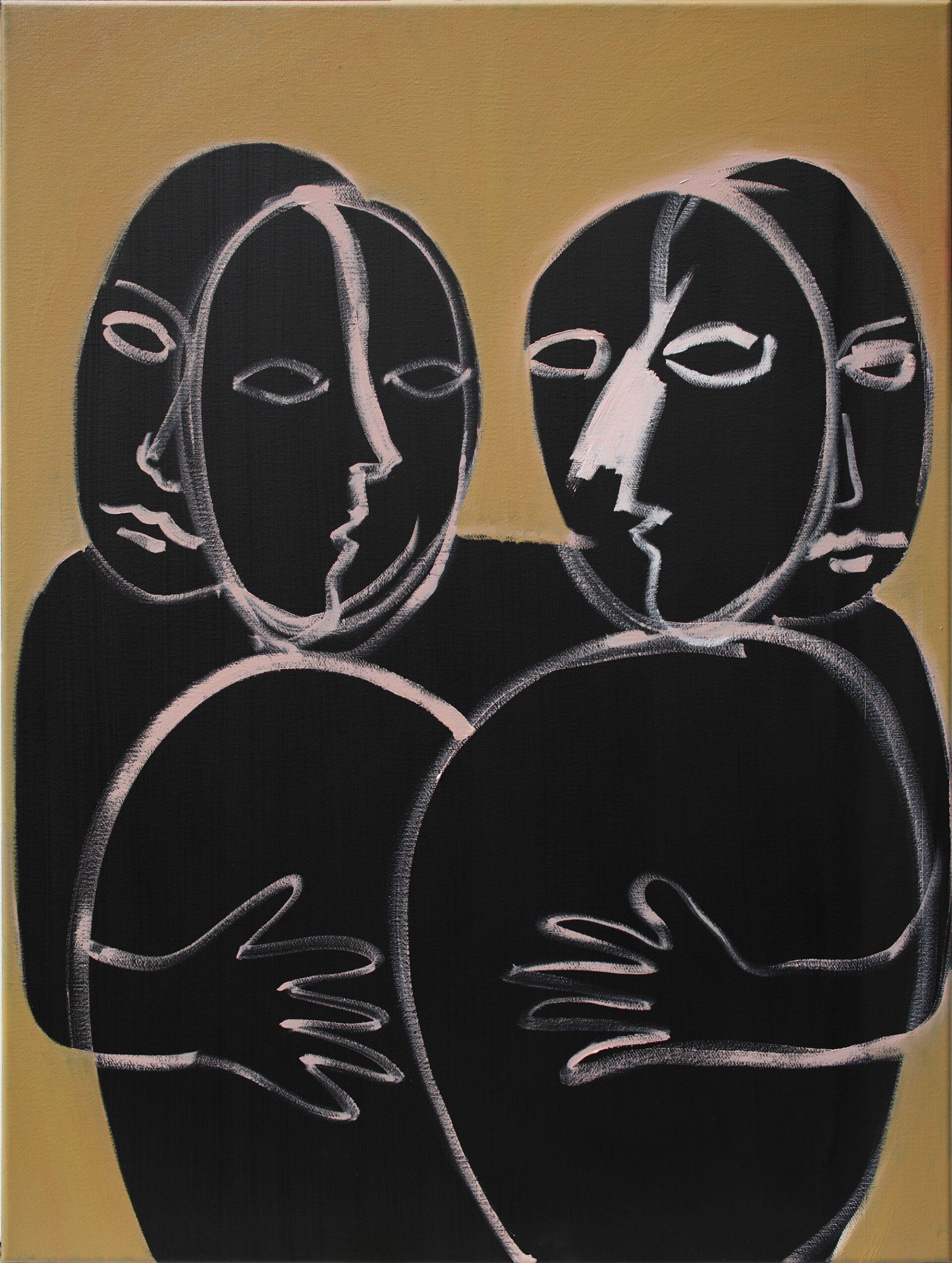 „Doppelgänger No. 10“, Sebastian Bieniek (B1EN1EK), 2019. Oil on canvas. 80 x 60 cm. From the „Doppelgänger“ oeuvre and series. „Doppelgänger No. 10“, Sebastian Bieniek (B1EN1EK), 2019. Oil on canvas. 80 x 60 cm. From the „Doppelgänger“ oeuvre and series.