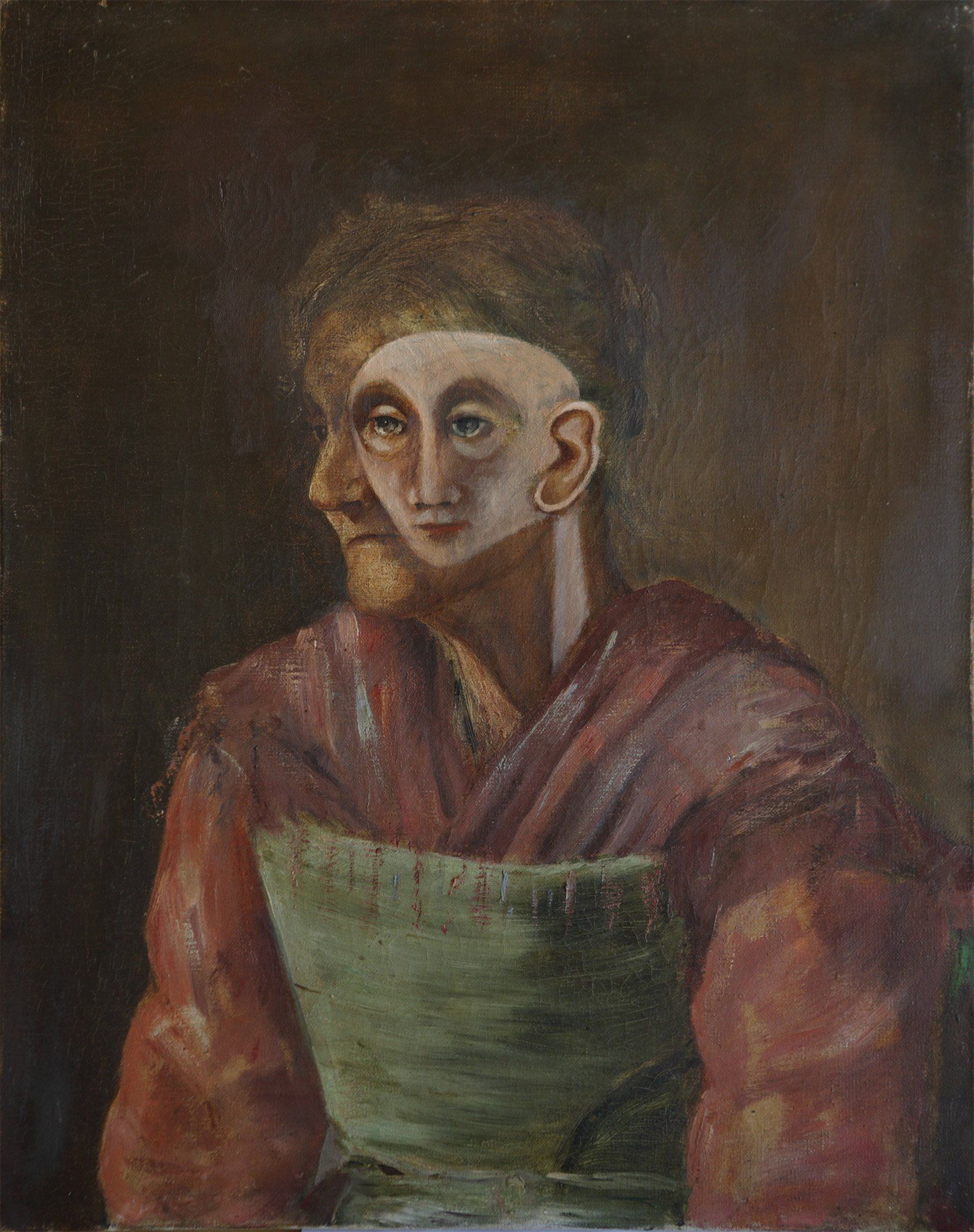 “Facination No. 10” by Sebastian Bieniek (B1EN1EKI 2014. Overpainted painting (oil on canvas) from 1890. 46 cm. x 36,5 cm. (overpainted medium). Part of the BieniekFace (Bieniek-Face) oeuvre by the artist. “Facination No. 10” by Sebastian Bieniek (B1EN1EKI 2014. Overpainted painting (oil on canvas) from 1890. 46 cm. x 36,5 cm. (overpainted medium). Part of the BieniekFace (Bieniek-Face) oeuvre by the artist.