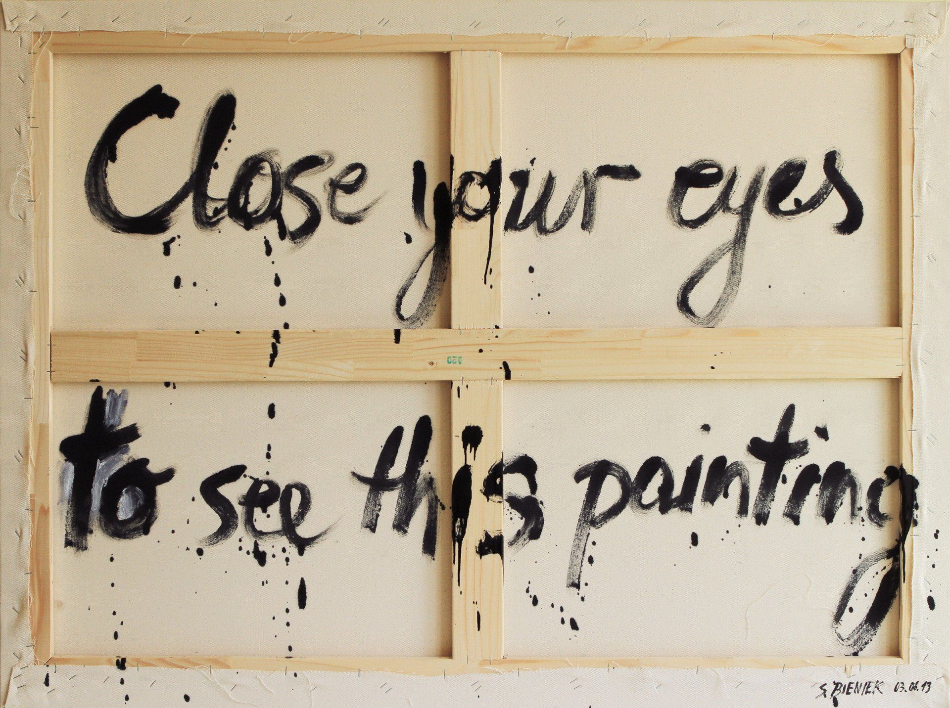 “Close your Eyes to see this Painting”, “120cm x 90cm, oil on canvas. Sebastian Bieniek, 03.06.2013. From the serial: “Perfect Circles” “Close your Eyes to see this Painting”, “120cm x 90cm, oil on canvas. Sebastian Bieniek, 03.06.2013. From the serial: “Perfect Circles”