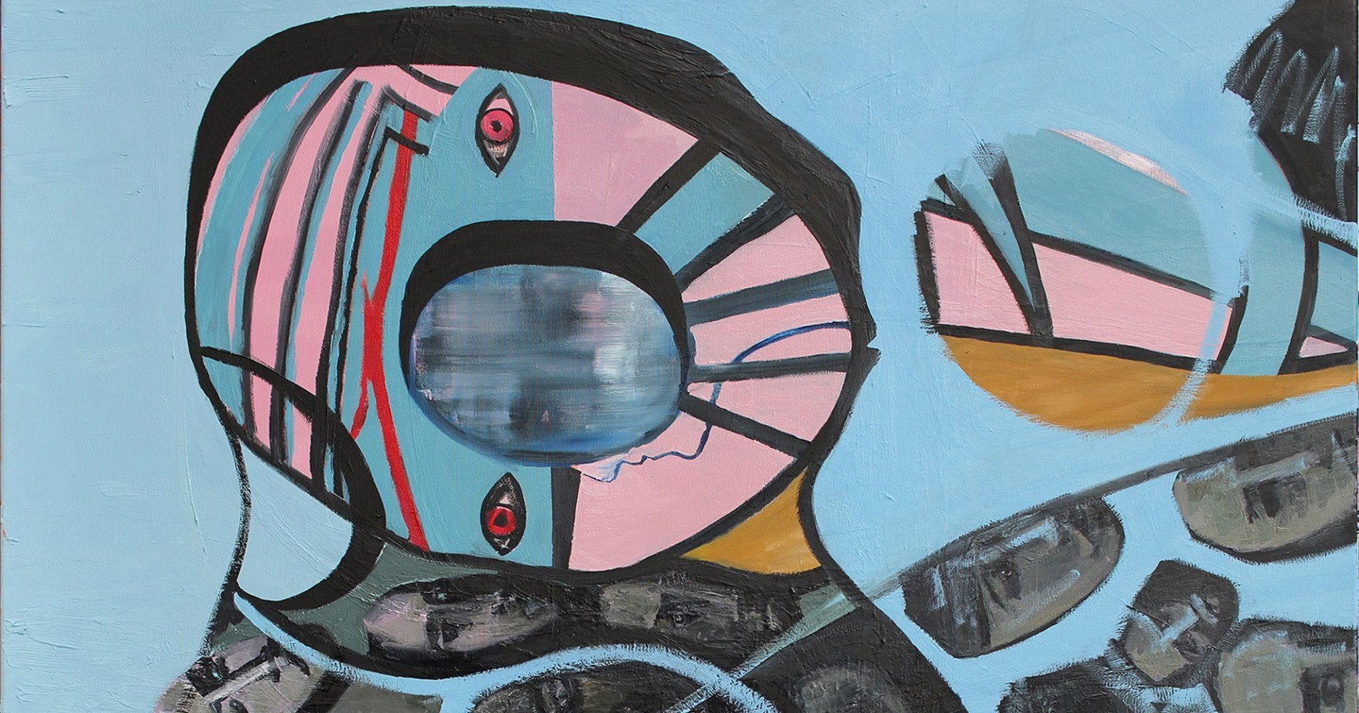 „Giant No. 2“ by Sebastian Bieniek (B1EN1EK), 2019. Oil on canvas, 150 cm. x 130 cm. Painting from the oeuvre of Bieniekface by the artist. „Giant No. 2“ by Sebastian Bieniek (B1EN1EK), 2019. Oil on canvas, 150 cm. x 130 cm. Painting from the oeuvre of Bieniekface by the artist.