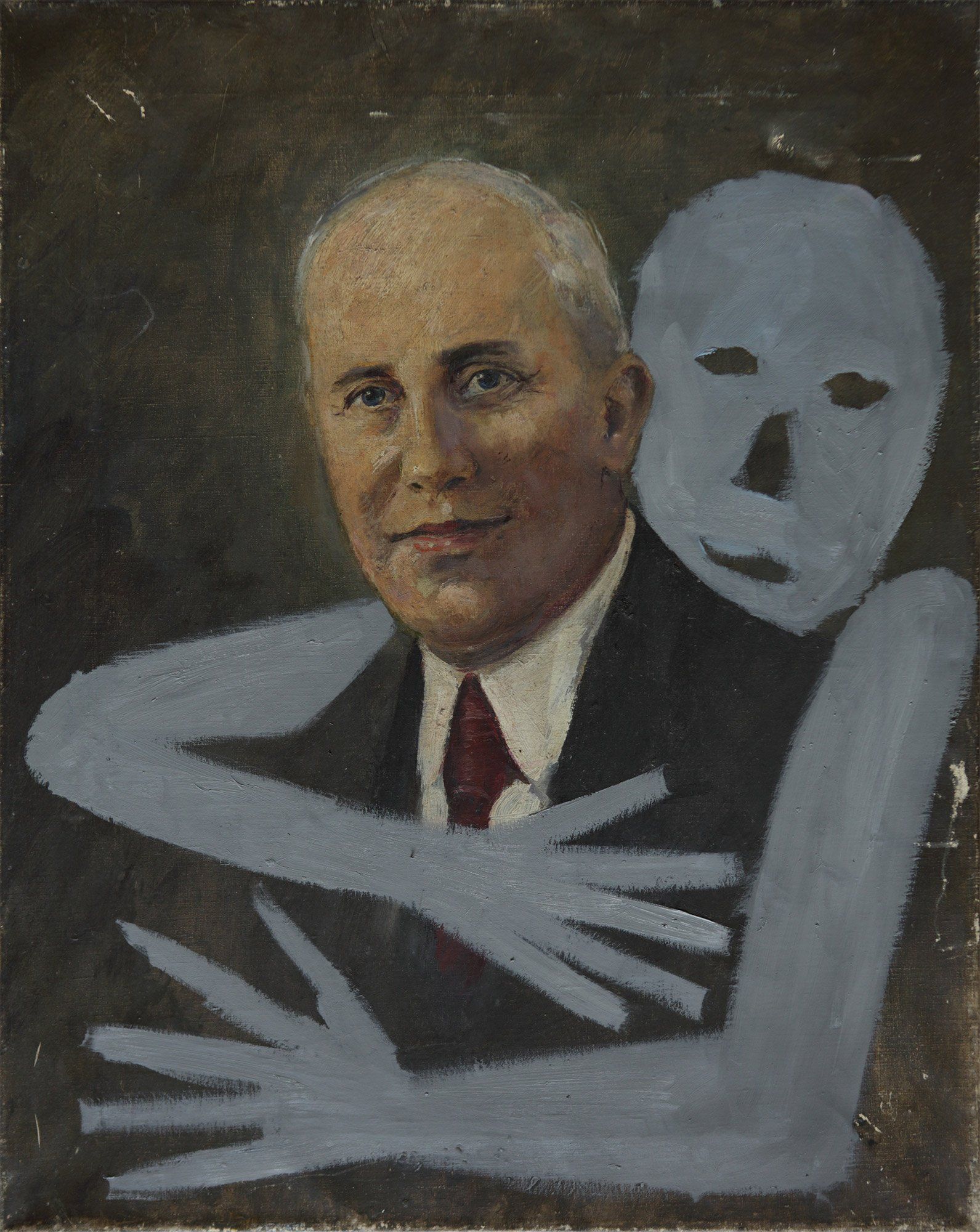 “Facination No. 16” by Sebastian Bieniek (B1EN1EK) 2014. Overpainted orig. painting (oil on canvas) from 1946. 50,5 cm. x 40,5 cm. (overpainted medium). Part of the BieniekFace (Bieniek-Face) oeuvre by the artist. “Facination No. 16” by Sebastian Bieniek (B1EN1EK) 2014. Overpainted orig. painting (oil on canvas) from 1946. 50,5 cm. x 40,5 cm. (overpainted medium). Part of the BieniekFace (Bieniek-Face) oeuvre by the artist.