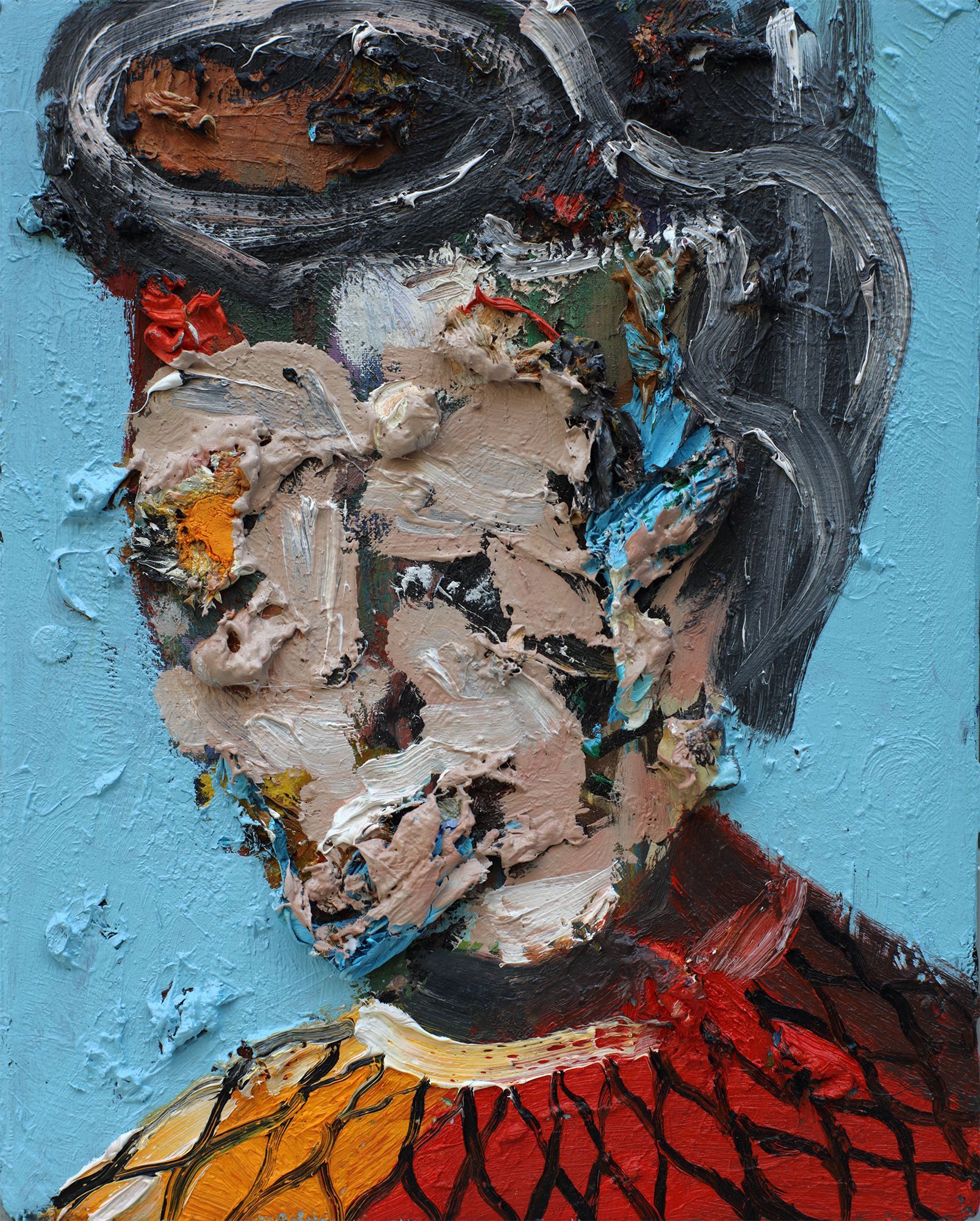 „Face no. 16“, by Sebastian Bieniek (B1EN1EK), 2018. Oil on canvas. 30 x 24 cm. From the „Face no. 16“, by Sebastian Bieniek (B1EN1EK), 2018. Oil on canvas. 30 x 24 cm. From the