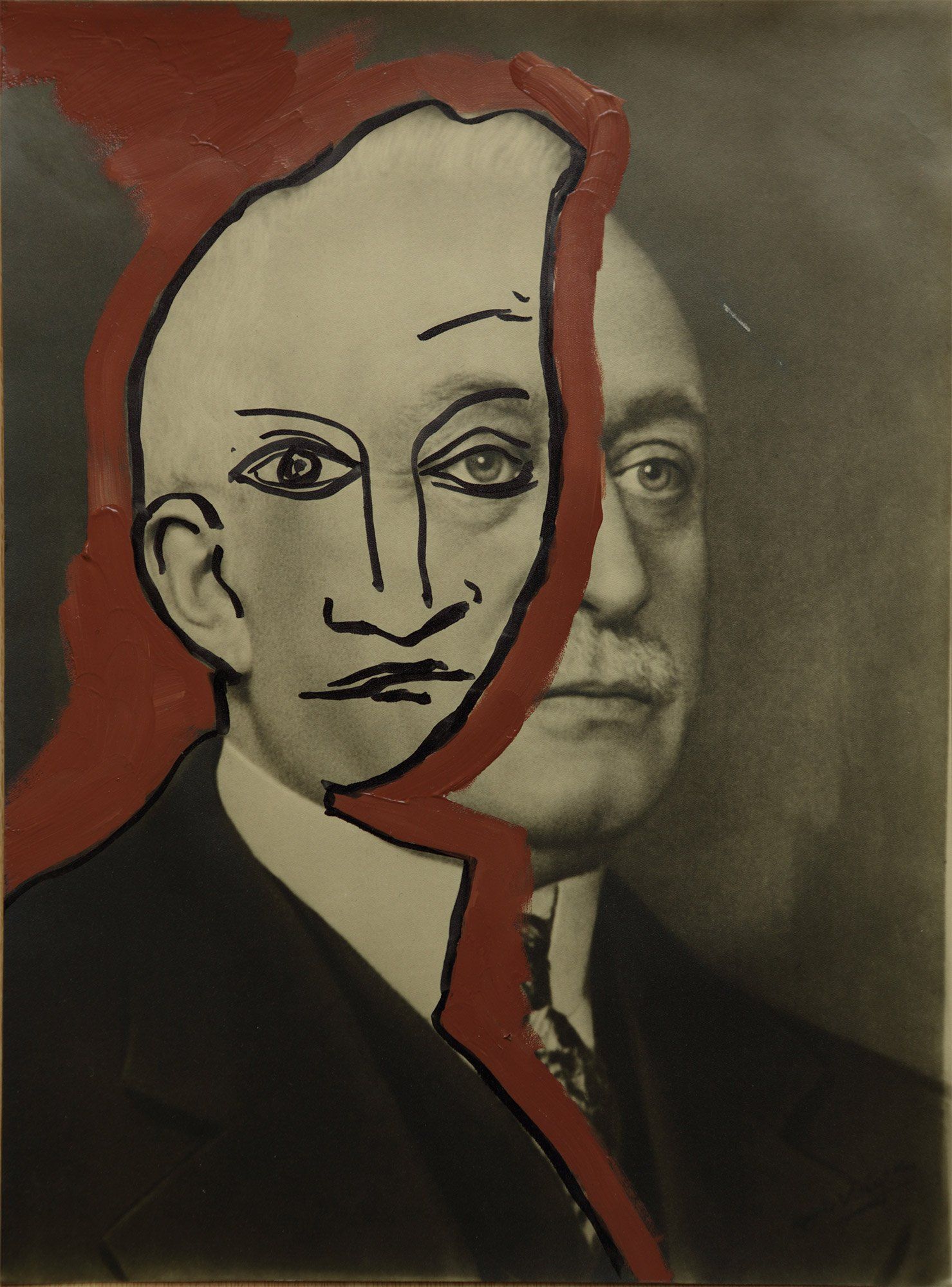 “Facination No. 17” by Sebastian Bieniek (B1EN1EK) 2014. Oil on orig. photography from 1931. 38,8 cm. x 28,3 cm. (overpainted medium). Part of the BieniekFace (Bieniek-Face) oeuvre by the artist. “Facination No. 17” by Sebastian Bieniek (B1EN1EK) 2014. Oil on orig. photography from 1931. 38,8 cm. x 28,3 cm. (overpainted medium). Part of the BieniekFace (Bieniek-Face) oeuvre by the artist.