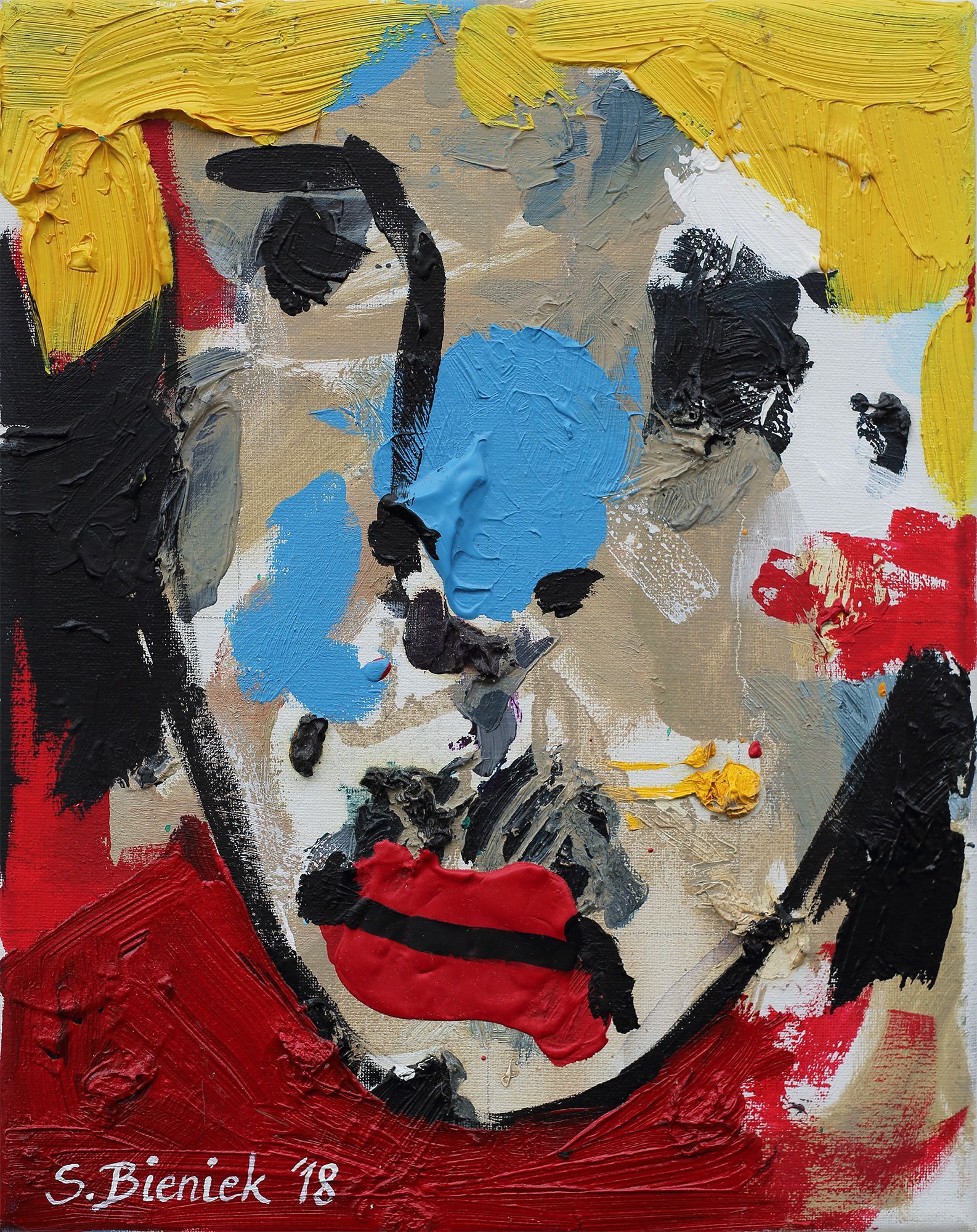 „Face no. 19“, by Sebastian Bieniek (B1EN1EK), 2018. Oil on canvas. 30 x 24 cm. From the  „Face no. 19“, by Sebastian Bieniek (B1EN1EK), 2018. Oil on canvas. 30 x 24 cm. From the