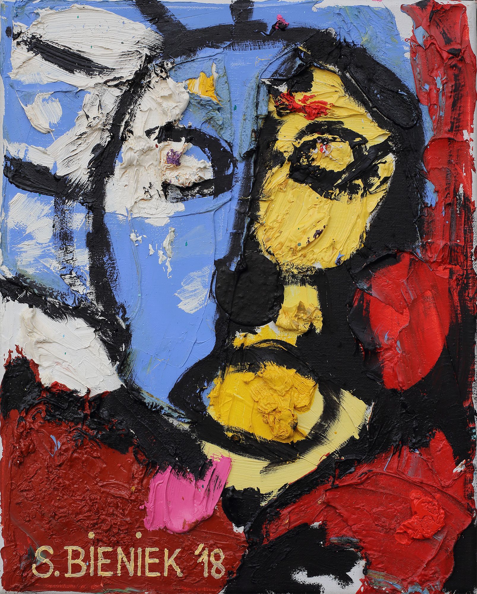„Face no. 21“, by Sebastian Bieniek (B1EN1EK), 2018. Oil on canvas. 30 x 24 cm. From the „Face no. 21“, by Sebastian Bieniek (B1EN1EK), 2018. Oil on canvas. 30 x 24 cm. From the