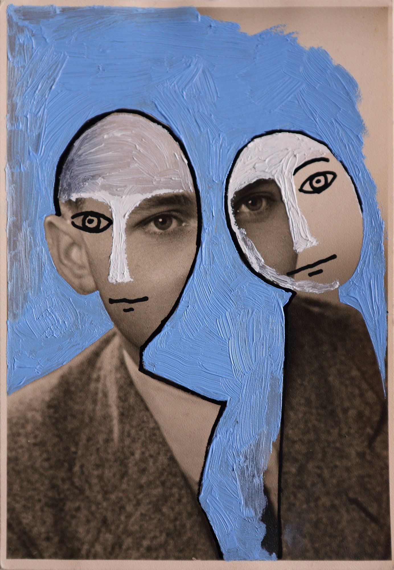 „Facination No. 29“ by Sebastian Bieniek (B1EN1EK), 2014. Drawing on orig. photography from 1950’s. 14,5 cm. x 10,1 cm. (overpainted medium). Part of the BieniekFace (Bieniek-Face) oeuvre by the artist. „Facination No. 29“ by Sebastian Bieniek (B1EN1EK), 2014. Drawing on orig. photography from 1950’s. 14,5 cm. x 10,1 cm. (overpainted medium). Part of the BieniekFace (Bieniek-Face) oeuvre by the artist.