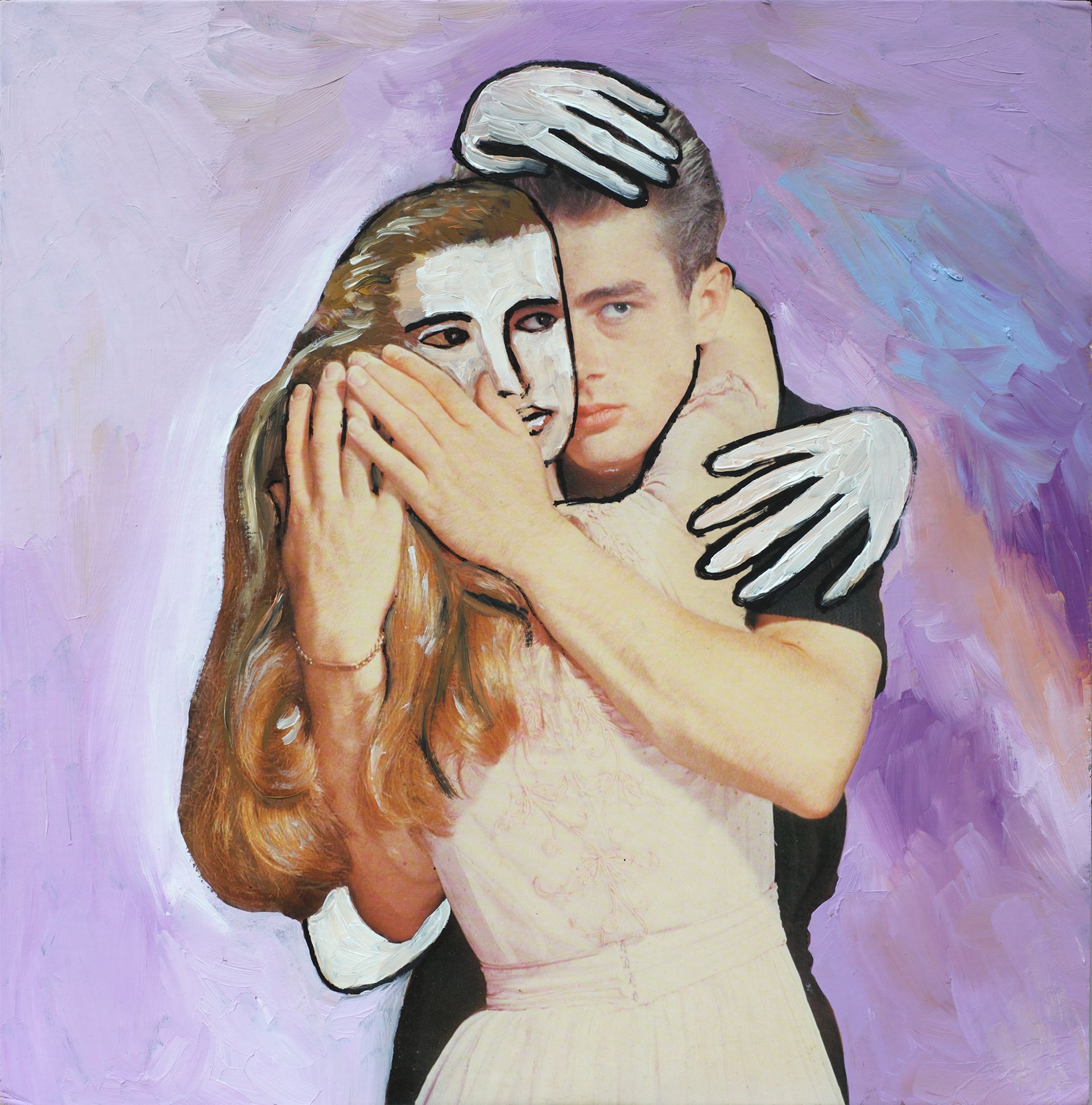 „Ghost Rider No. 31“ (James Dean 2/4) by Sebastian Bieniek, 2022. Oil on original LP (movie soundtrack), 31cm. x 31 cm. From the 58, 58 icons, art, artwork, 58 icons club, the 58 icons club, 58 ikonen club, club 58, 27 club, club 27, Kunst, artwork, Kunst, Künstler, artist, 58 painting, buy, auction, available, preis, prize, members, gallery, exhibition, book, ghost, angel, pleiadian king, ghost rider art,