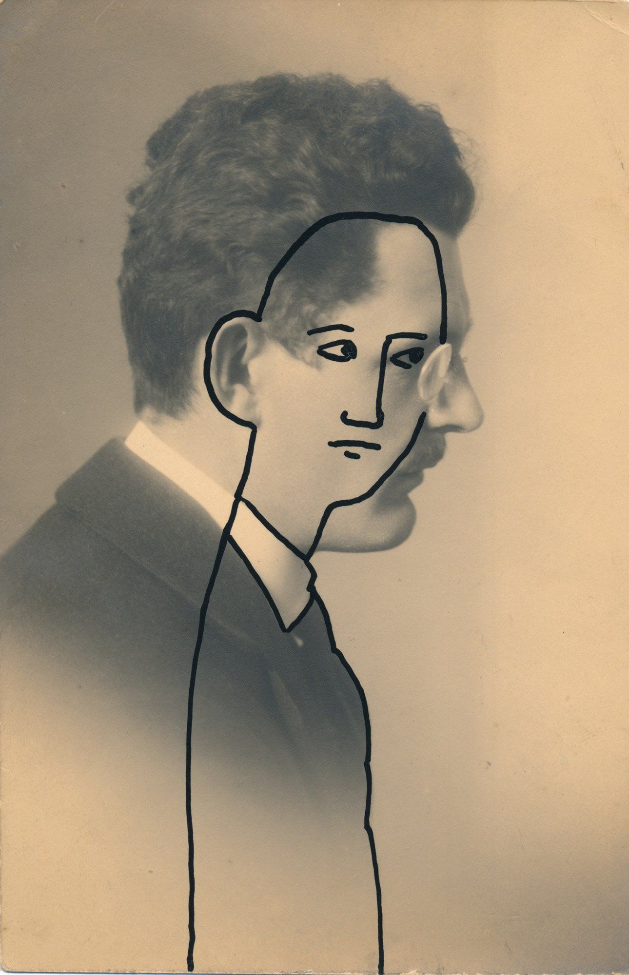 „Facination No. 32“ by Sebastian Bieniek (B1EN1EK), 2014. Overdrawed orig. photography from 1920. 13,7 cm. x 8,9 cm. (overpainted medium). Part of the BieniekFace (Bieniek-Face) oeuvre by the artist. „Facination No. 32“ by Sebastian Bieniek (B1EN1EK), 2014. Overdrawed orig. photography from 1920. 13,7 cm. x 8,9 cm. (overpainted medium). Part of the BieniekFace (Bieniek-Face) oeuvre by the artist.