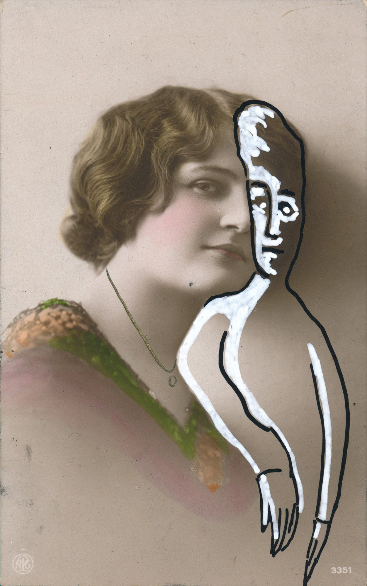 „Facination No. 41“ by Sebastian Bieniek (B1EN1EK), 2014. Oil on orig. photography from 1910. 13,7 cm. x 8,5 cm. (overpainted medium). Part of the BieniekFace (Bieniek-Face) oeuvre by the artist. „Facination No. 41“ by Sebastian Bieniek (B1EN1EK), 2014. Oil on orig. photography from 1910. 13,7 cm. x 8,5 cm. (overpainted medium). Part of the BieniekFace (Bieniek-Face) oeuvre by the artist.