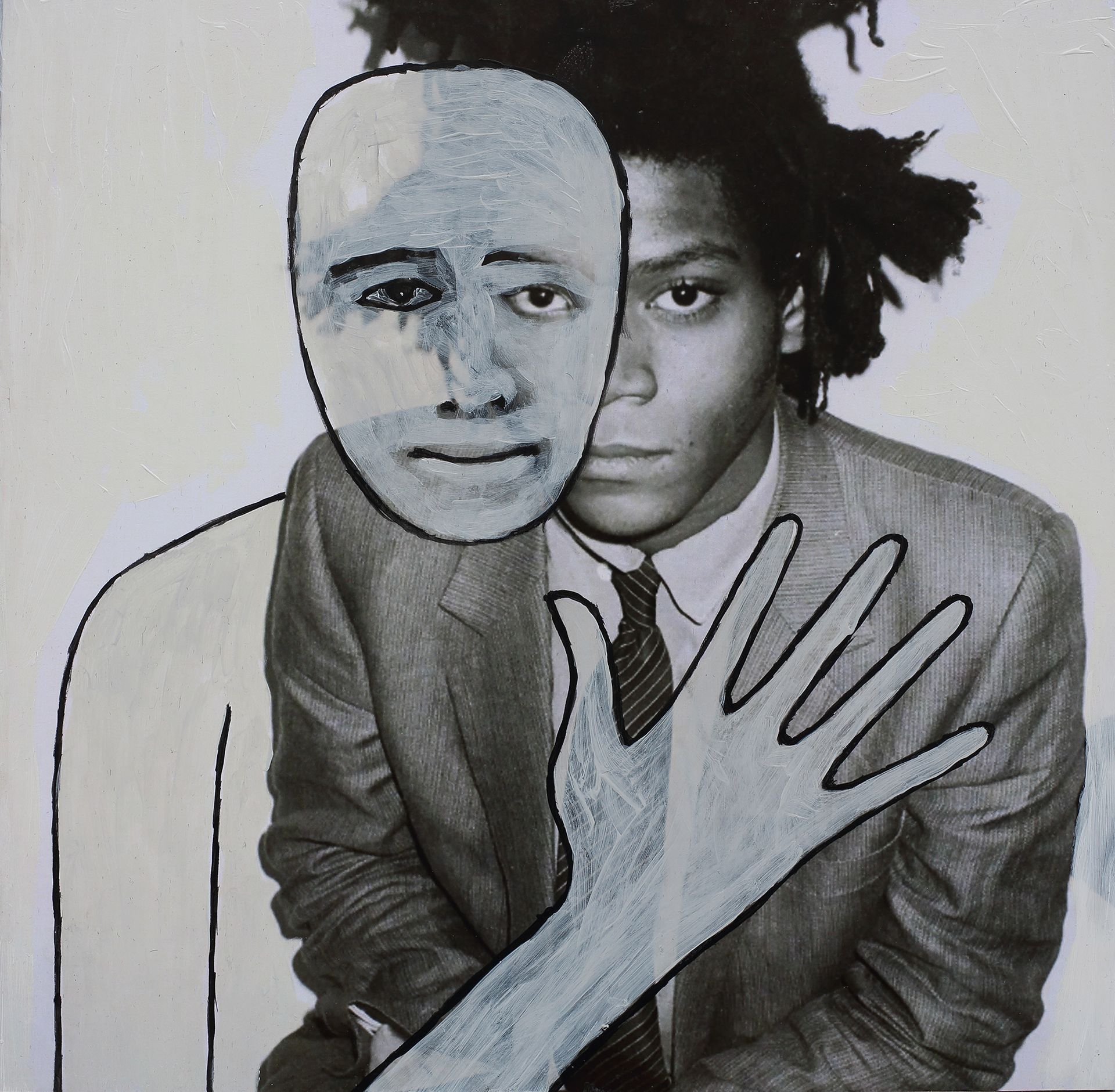 „Ghost Rider No. 42“ (Jean-Michel Basquiat, 2nd of 4 different unique versions) by Sebastian Bieniek, 2023. Acryl on board, 31 cm. x 31,5 cm. From the 58, 58 icons, art, artwork, 58 icons club, the 58 icons club, 58 ikonen club, club 58, 27 club, club 27, Kunst, artwork, Kunst, Künstler, artist, 58 painting, buy, auction, available, preis, prize, members, gallery, exhibition, book, ghost, angel, pleiadian king, ghost rider art,