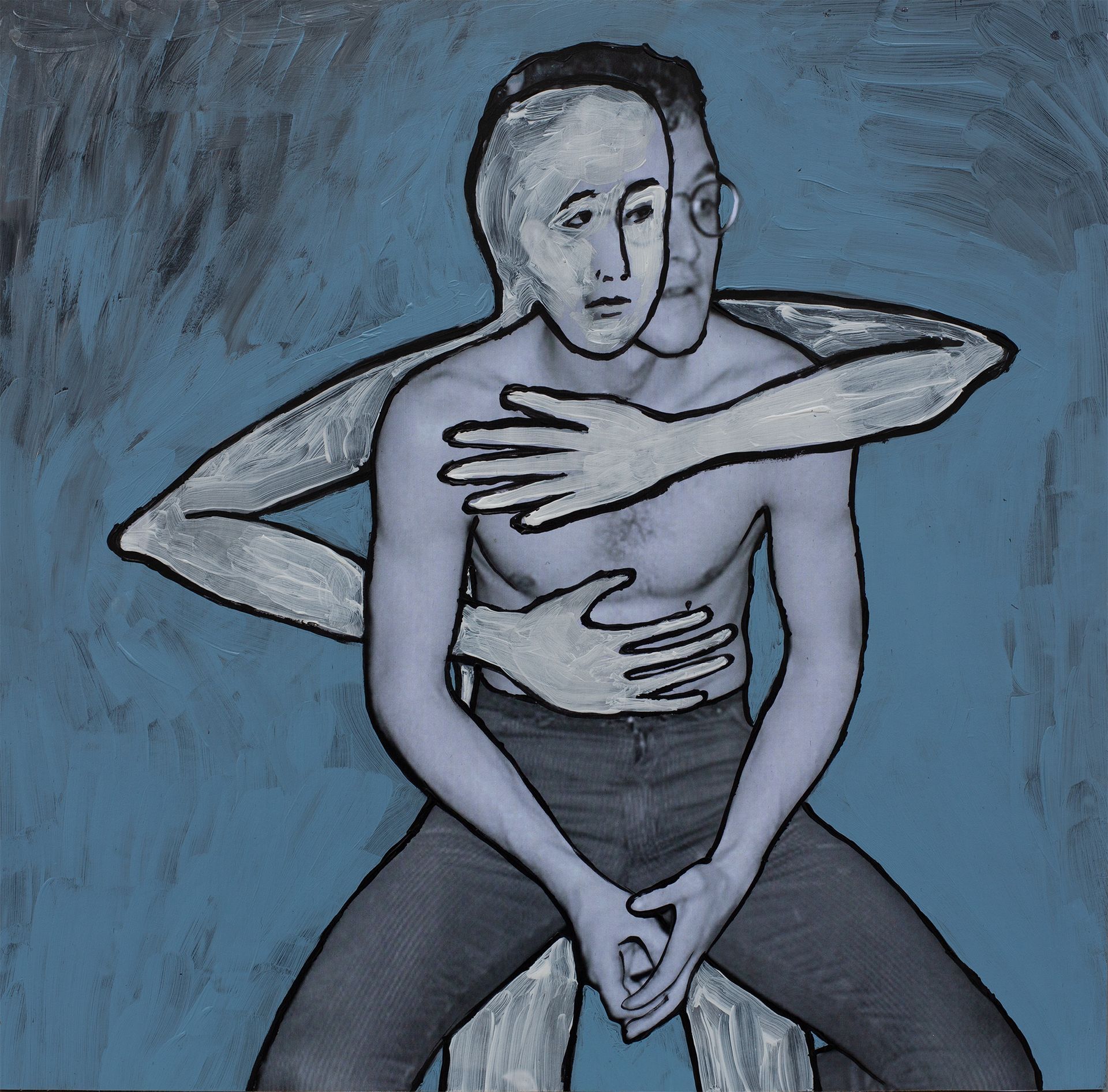 „Ghost Rider No. 48“ (Keith Haring, 3rd of 4 different unique versions) by Sebastian Bieniek, 2023. Acryl on board, 31 cm. x 31,5 cm. From the 58, 58 icons, art, artwork, 58 icons club, the 58 icons club, 58 ikonen club, club 58, 27 club, club 27, Kunst, artwork, Kunst, Künstler, artist, 58 painting, buy, auction, available, preis, prize, members, gallery, exhibition, book, ghost, angel, pleiadian king, ghost rider art,