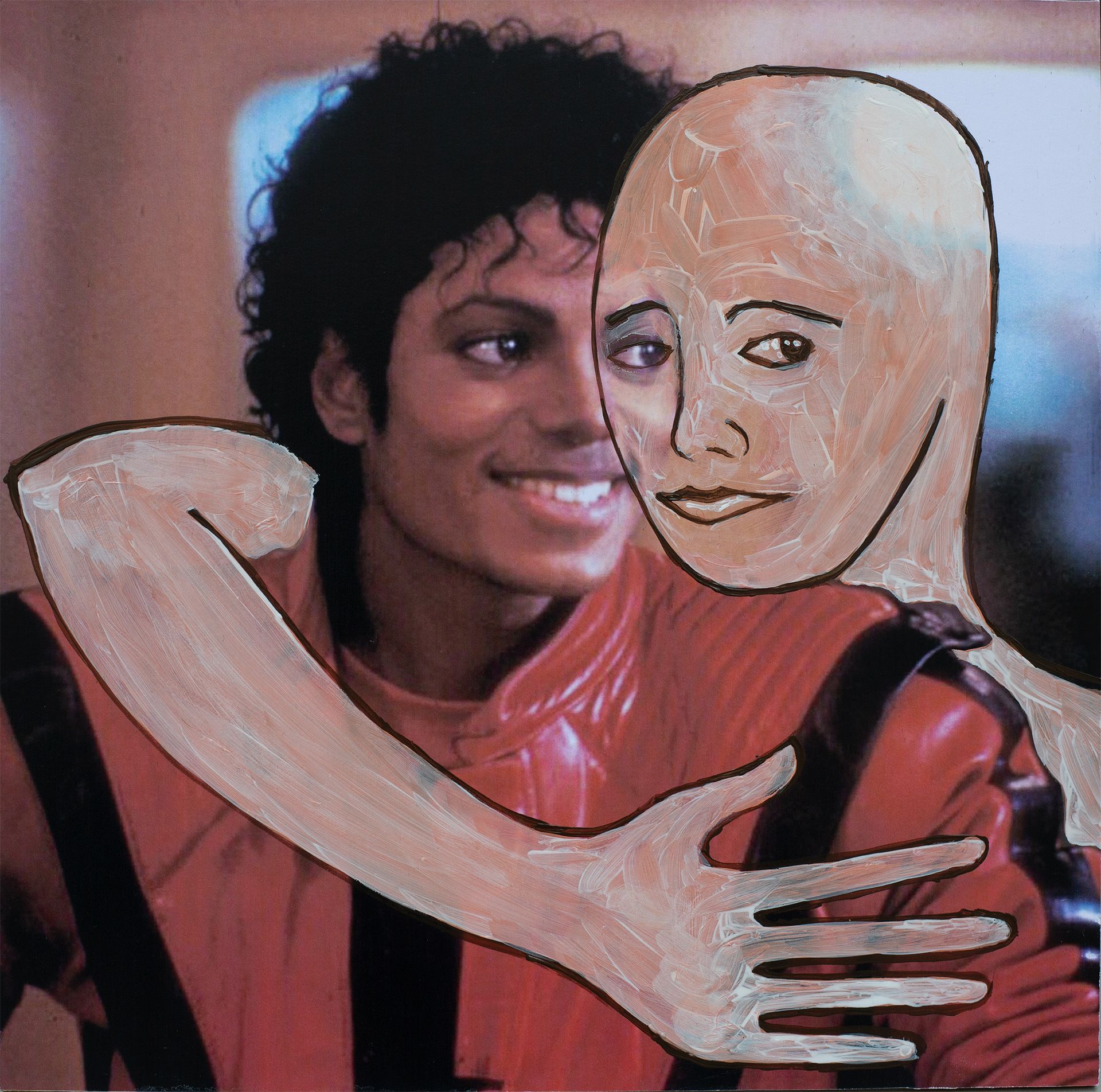 „Ghost Rider No. 54“ (Michael Jackson, 3rd of 4 different unique versions) by Sebastian Bieniek, 2023. Acryl on board, 31 cm. x 31,5 cm. From the 58, 58 icons, art, artwork, 58 icons club, the 58 icons club, 58 ikonen club, club 58, 27 club, club 27, Kunst, artwork, Kunst, Künstler, artist, 58 painting, buy, auction, available, preis, prize, members, gallery, exhibition, book, ghost, angel, pleiadian king, ghost rider art,