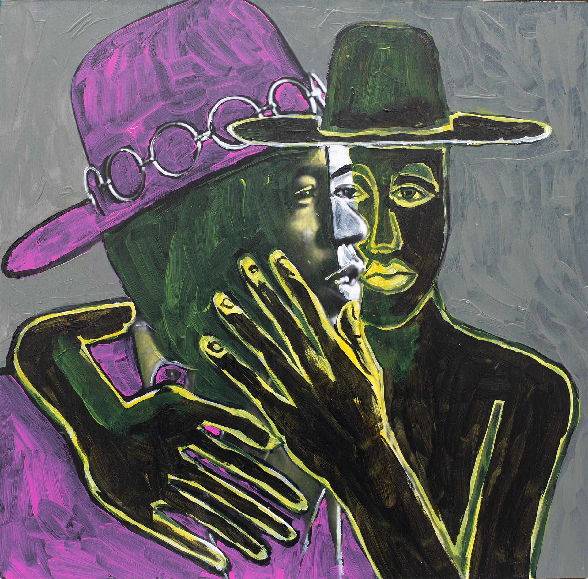 „Ghost Rider No. 57“ (Jimi Hendrix, 2nd of 4 different unique versions) by Sebastian Bieniek, 2023. Acryl on board, 31 cm. x 31,5 cm. From the 58, 58 icons, art, artwork, 58 icons club, the 58 icons club, 58 ikonen club, club 58, 27 club, club 27, Kunst, artwork, Kunst, Künstler, artist, 58 painting, buy, auction, available, preis, prize, members, gallery, exhibition, book, ghost, angel, pleiadian king, ghost rider art,