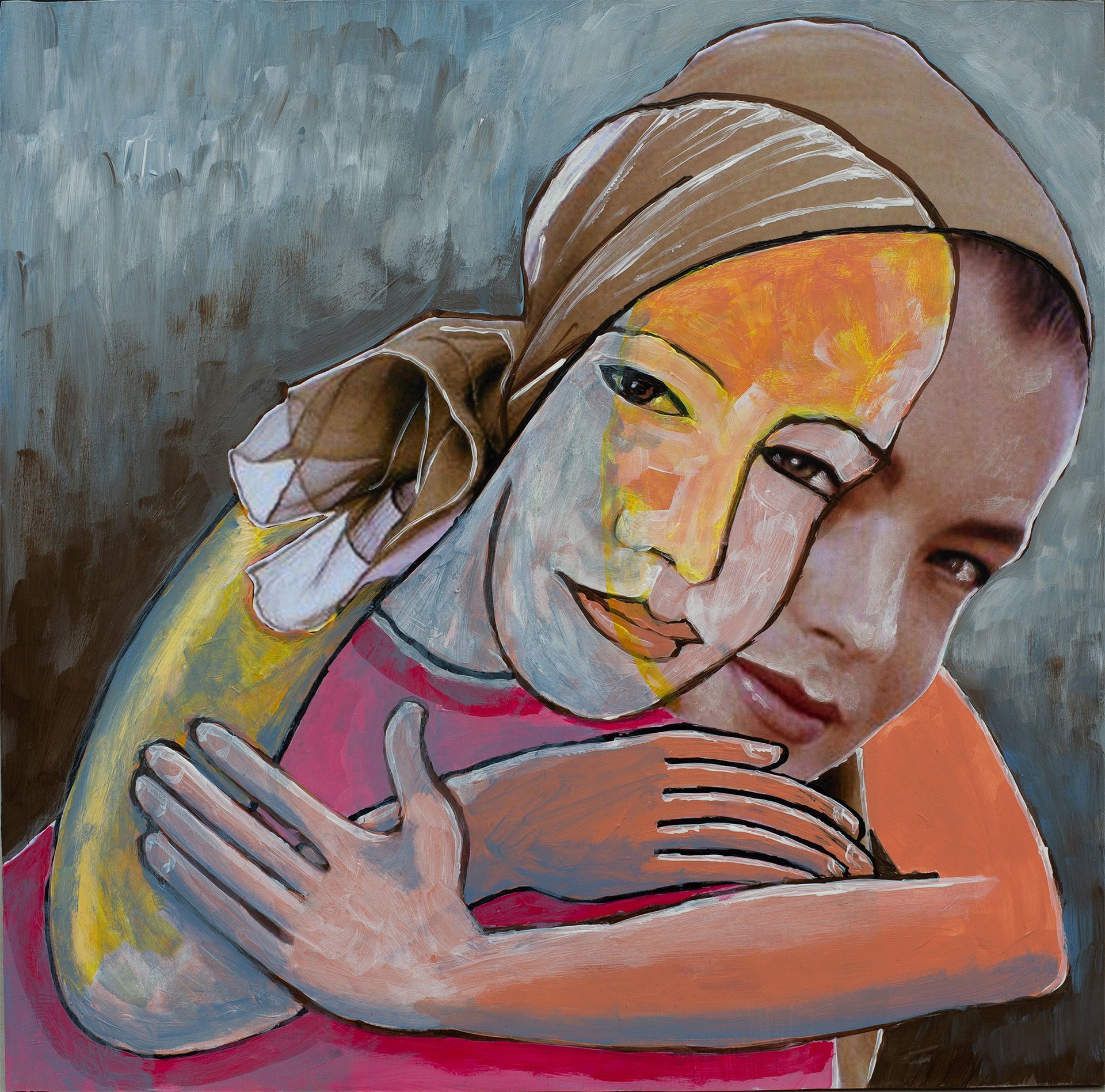 „Ghost Rider No. 58“ (Romy Schneider, 3rd of 4 different unique versions) by Sebastian Bieniek, 2023. Acryl on board, 31 cm. x 31,5 cm. From the „Ghost Rider No. 58“ (Romy Schneider, 3rd of 4 different unique versions) by Sebastian Bieniek, 2023. Acryl on board, 31 cm. x 31,5 cm. From the