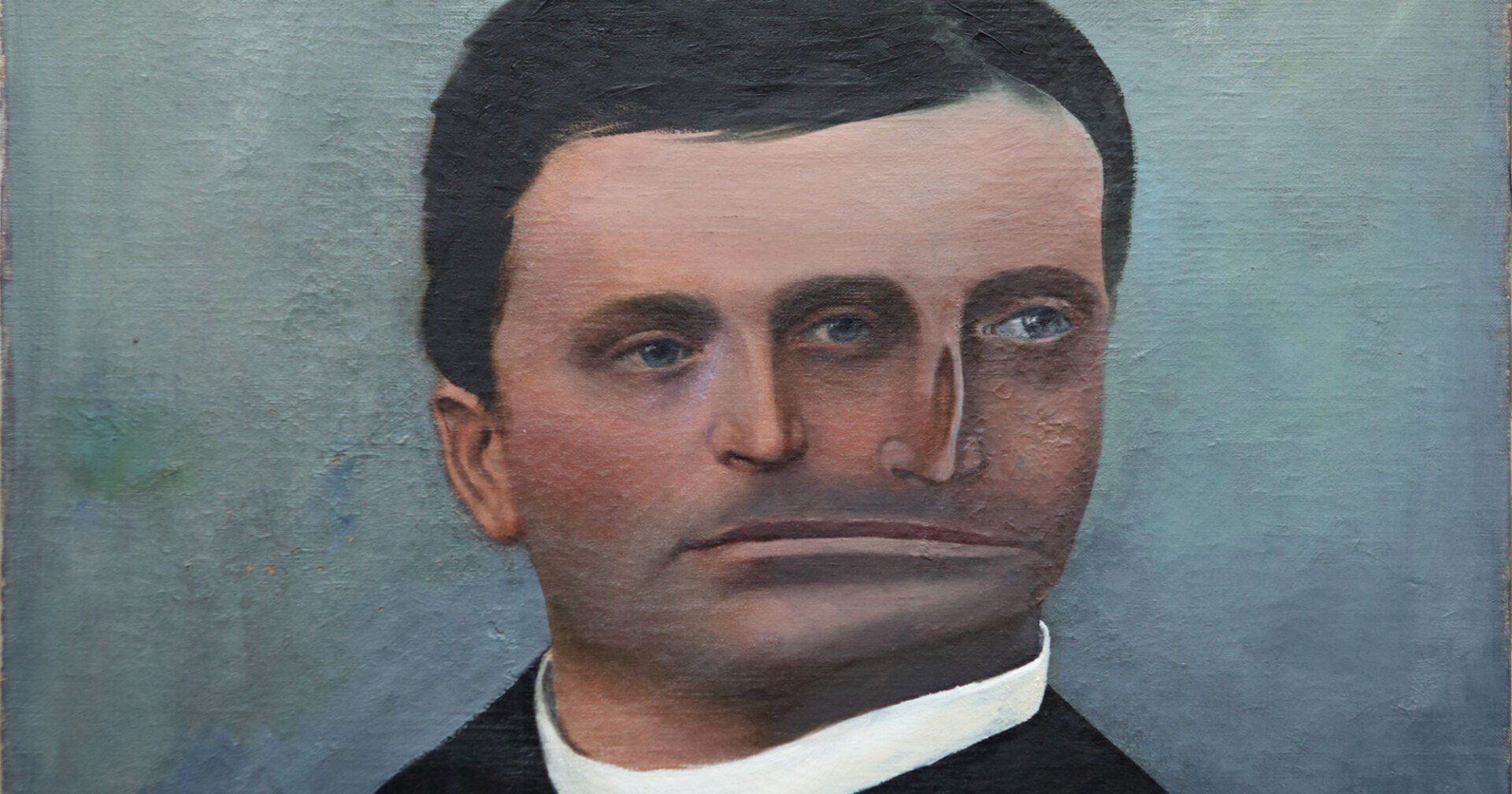 „Threeeye No. 5“ by Sebastian Bieniek (B1EN1EK), 2014. Overpainted old painting (oil on canvas) from 1901. 60 cm. x 47 cm. (overpainted medium, here an old painting) from the oeuvre of BieniekFace (Bieniek-Face) by the artist. „Threeeye No. 5“ by Sebastian Bieniek (B1EN1EK), 2014. Overpainted old painting (oil on canvas) from 1901. 60 cm. x 47 cm. (overpainted medium, here an old painting) from the oeuvre of BieniekFace (Bieniek-Face) by the artist.