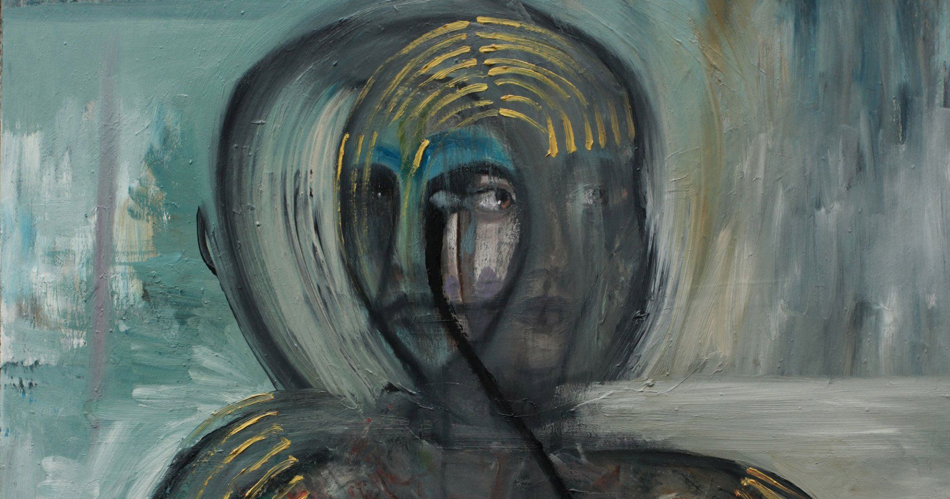 „Face Behind The Face No. 6“ by Sebastian Bieniek (B1EN1EK), 2017. Oil on canvas, 90 cm. x 90 cm. Painting from the 