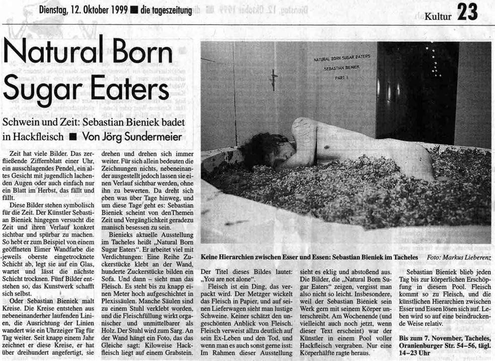 DIE TAZ (die tageszeitung), german daily national newspaper, on Sebastian Bieniek's DIE TAZ (die tageszeitung), german daily national newspaper, on Sebastian Bieniek's