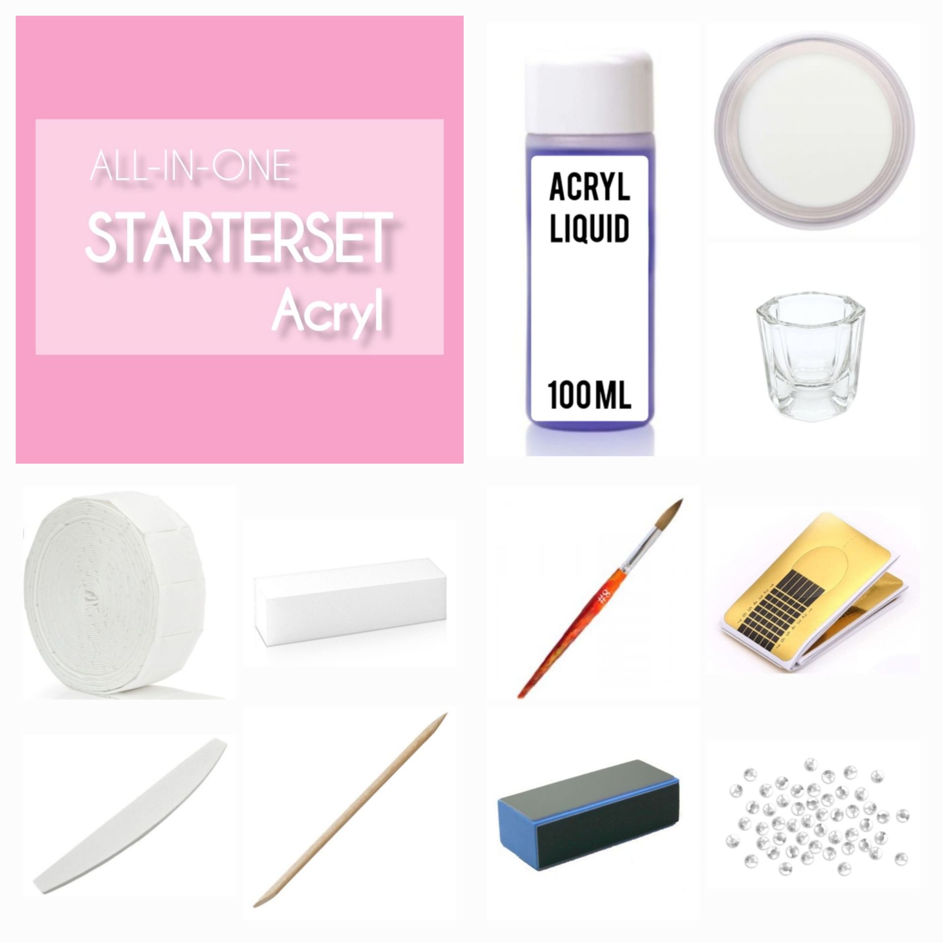 Starterset UV-Gel Acryl Gelnägel Acrylnägel selber machen, Nagelset DIY Nails, Shop Nagelzubehör, Nailstore