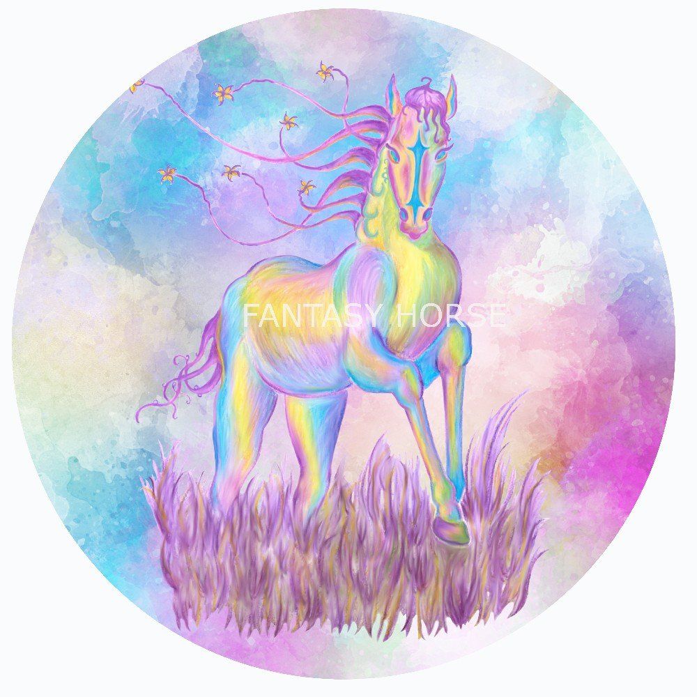 Aufkleber mit Pferd Rose