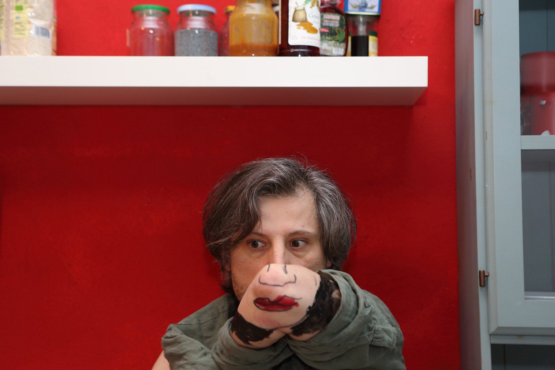 „Me & My Friends No. 5“ (self-portrait) by Sebastian Bieniek (B1EN1EK), 2014. Edition of 9 original photographs. 67 cm. x 100 cm. From the „Me & My Friends“ series. Oeuvre of BieniekFace (Bieniek-Face). „Me & My Friends No. 5“ (self-portrait) by Sebastian Bieniek (B1EN1EK), 2014. Edition of 9 original photographs. 67 cm. x 100 cm. From the „Me & My Friends“ series. Oeuvre of BieniekFace (Bieniek-Face).