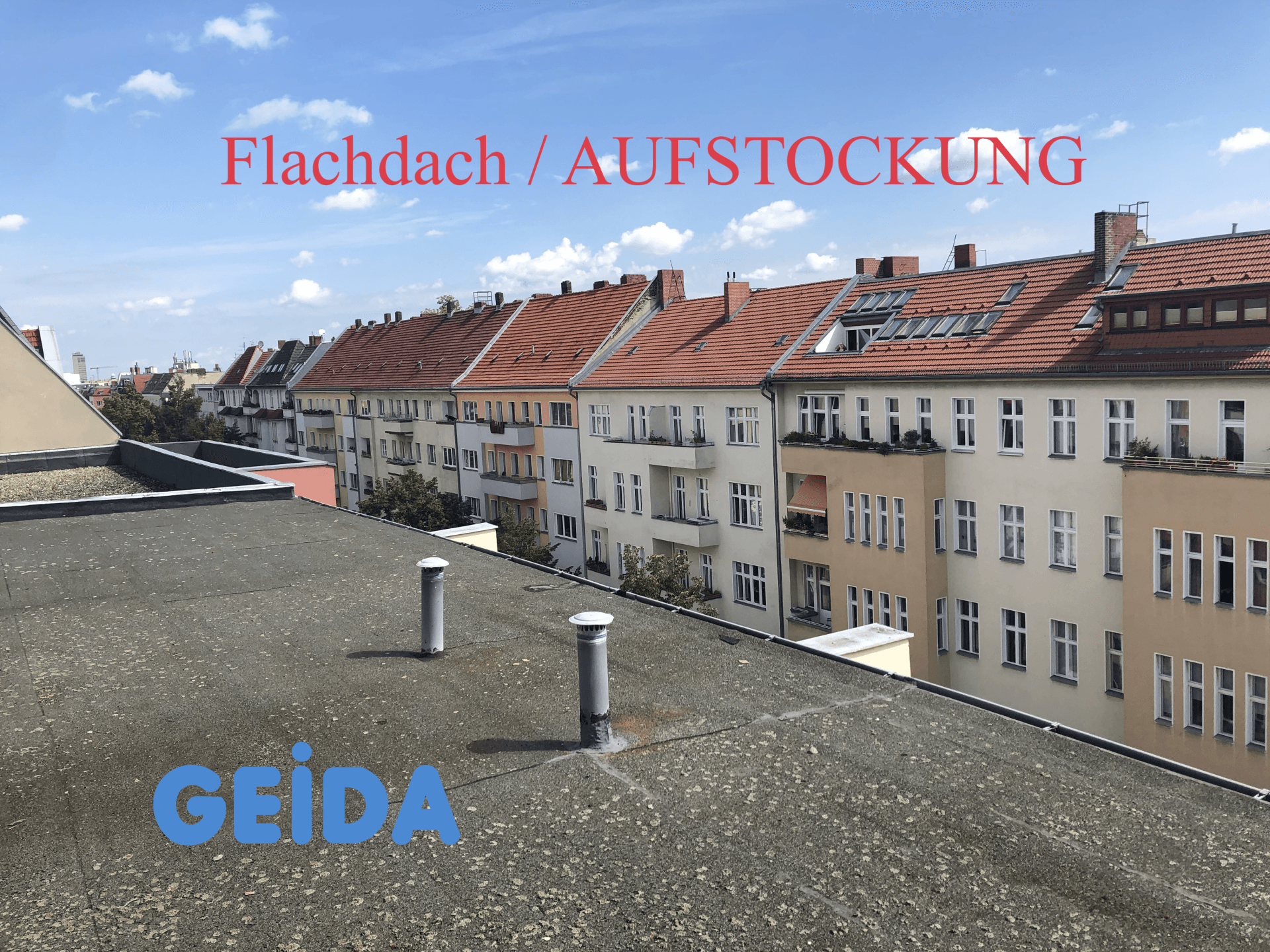 Fast immer ist die Aufstockung um ein Staffelgeschoss als Penthouse auf einem Sozialbau mit Flachdach genehmigungsfähig. GEIDA Projektentwicklung, Architekt, Architektur, Gebäudesanierung.