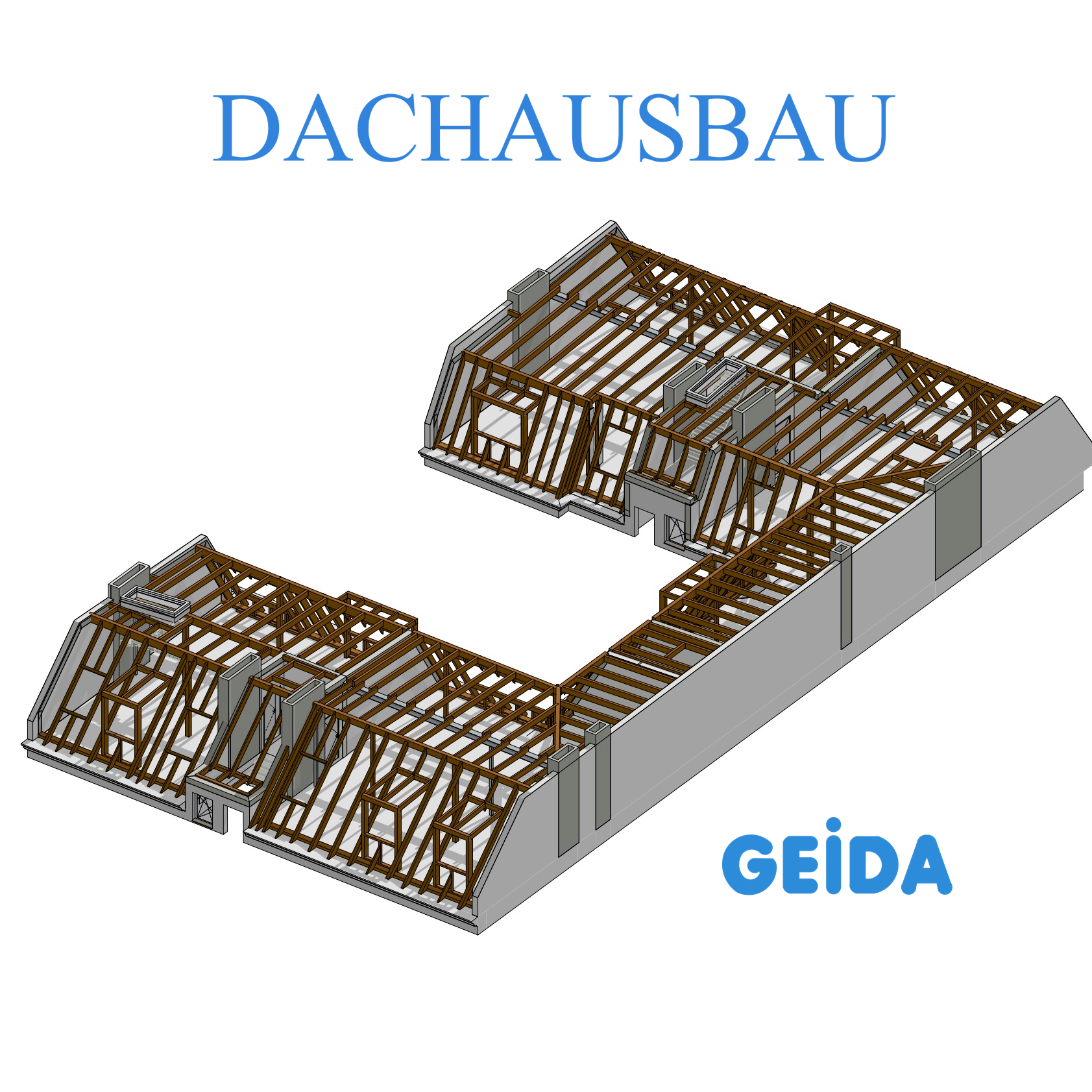 Werkplan für den Dachausbau in Berlin Wilmersdorf mit 4 Wohnungen. GEIDA Projektentwicklung