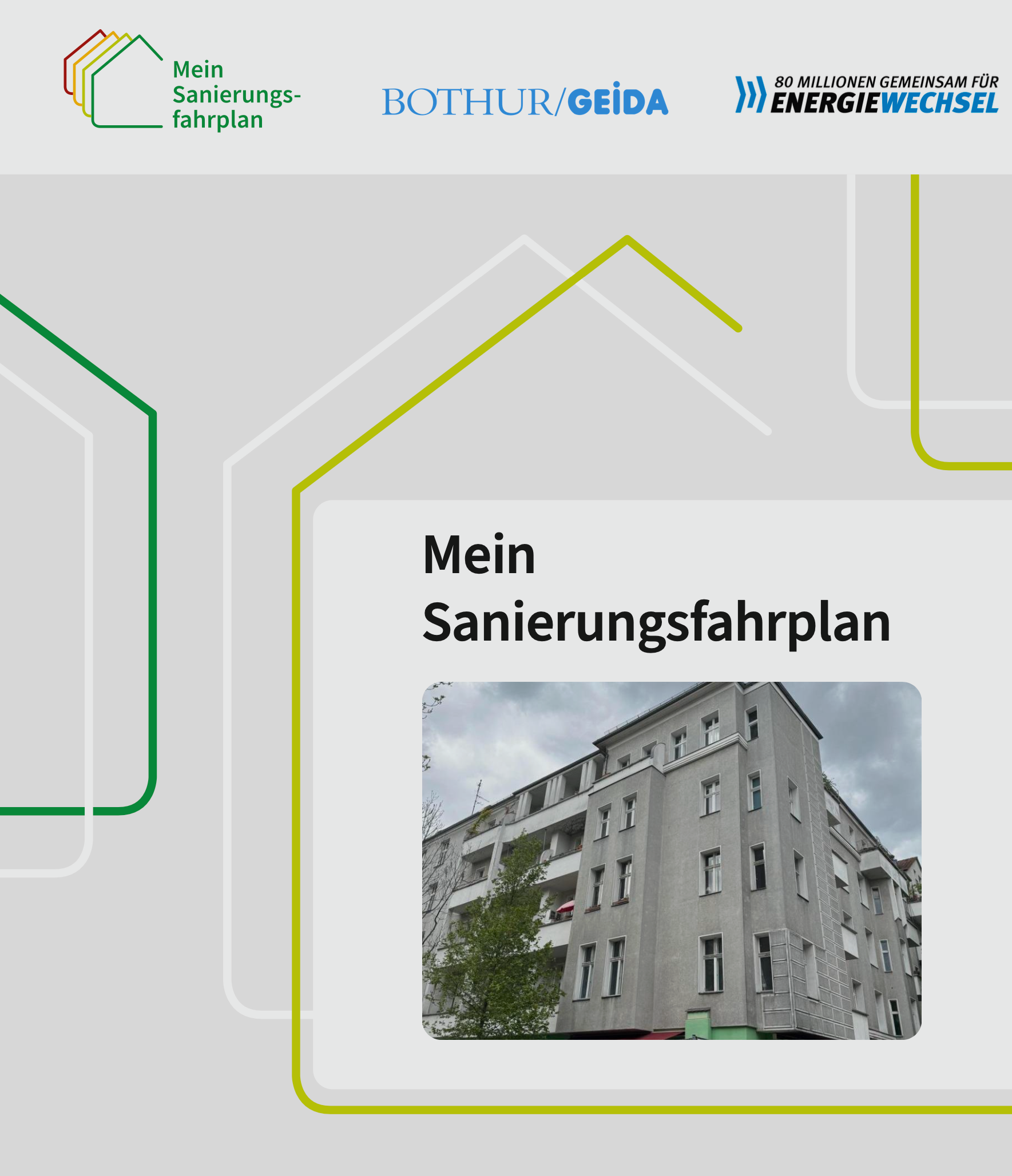 Die energetische Gebäudesanierung bei Wohngebäuden und Nichtwohngebäuden mit BAFA / KfW Zuschuss für Fassadendämmung, Wärmeschutzfenster und Austausch der Heizung startet mit dem individuellen Sanierungsfahrplan. GEIDA Projektentwicklung