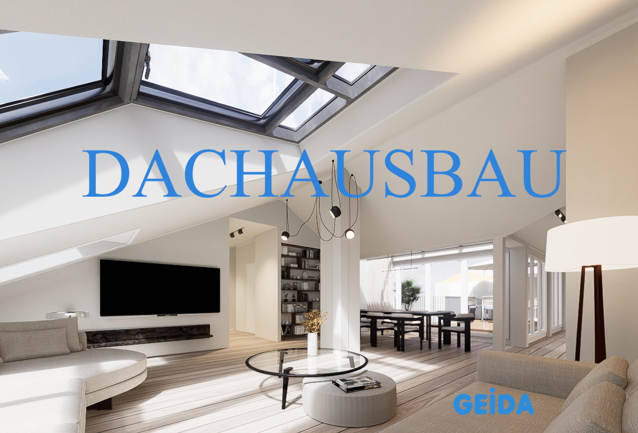 Visualisierung für den Dachausbau in Berlin Kreuzberg für eine Wohnung mit Oberlichter und Terrasse. GEIDA Projektentwicklung