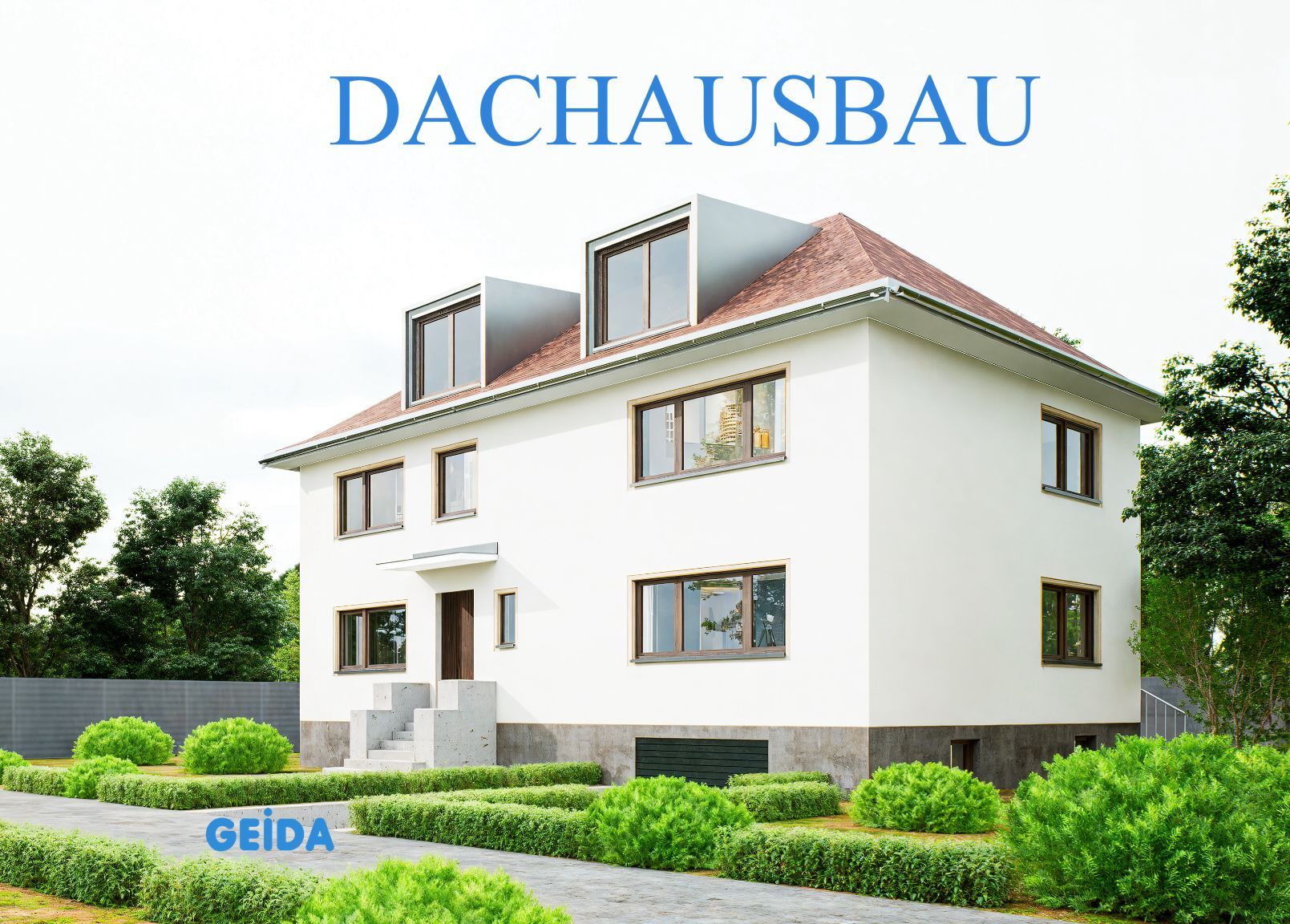 Dachausbau in Berlin Spandau bei einem 2-Familienhaus und energetische Gebäudesanierung mit Fassadendämmung, Wärmeschutzfenster und Umstellung der Heizung auf Luftwärmepumpe. GEIDA Projektentwicklung