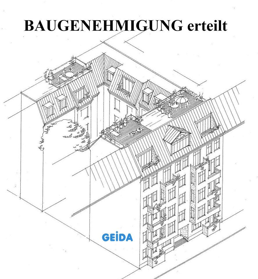 Die Baugenehmigung für den Dachausbau in Berlin Charlottenburg mit 3 Wohnungen ist erteilt. GEIDA Projektentwicklung
