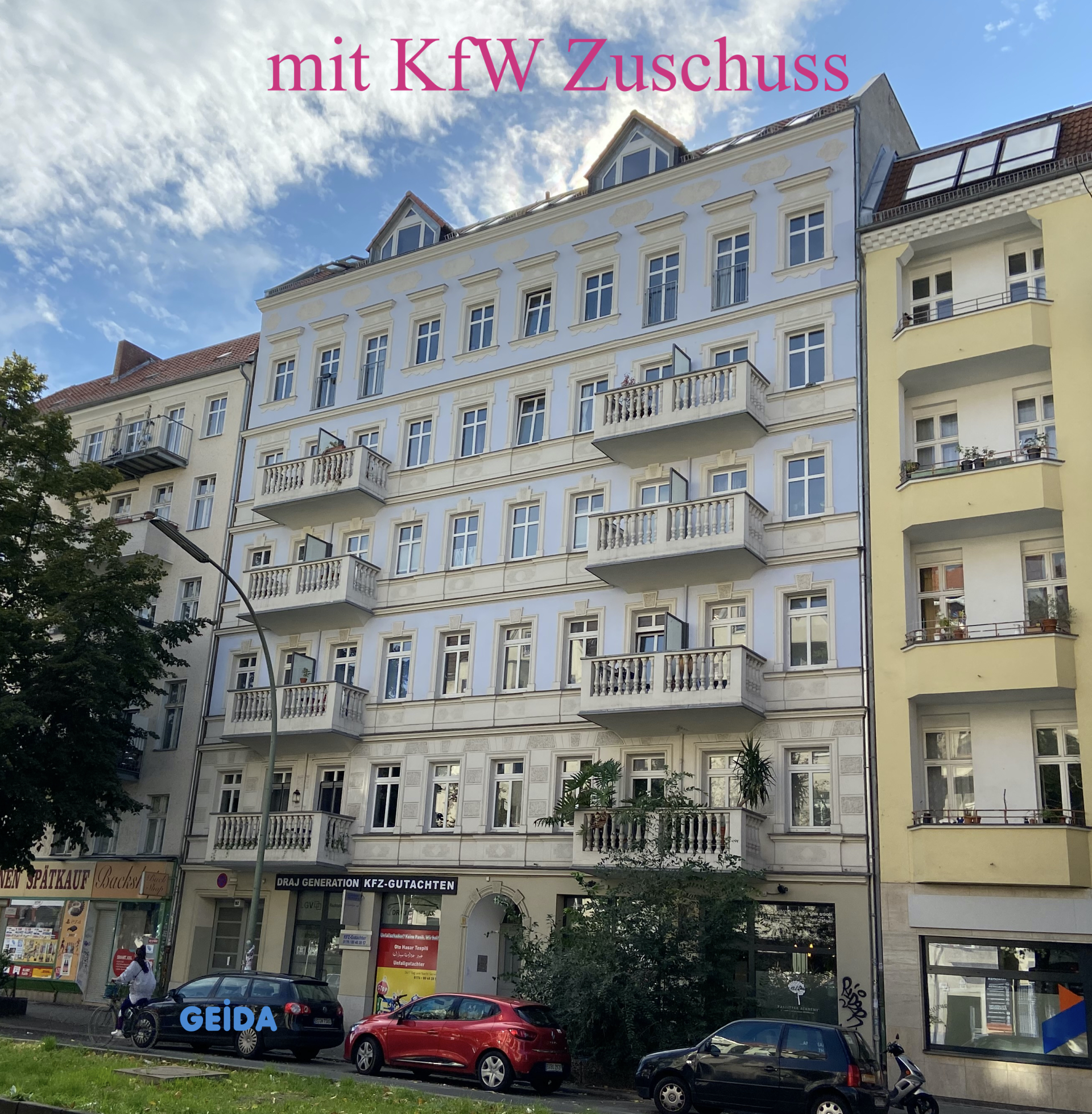 Dachausbau und energetische Gebäudesanierung mit BAFA / KfW Zuschuss für Fassadendämmung, Wärmeschutzfenster und Austausch Heizung. GEIDA Projektentwicklung