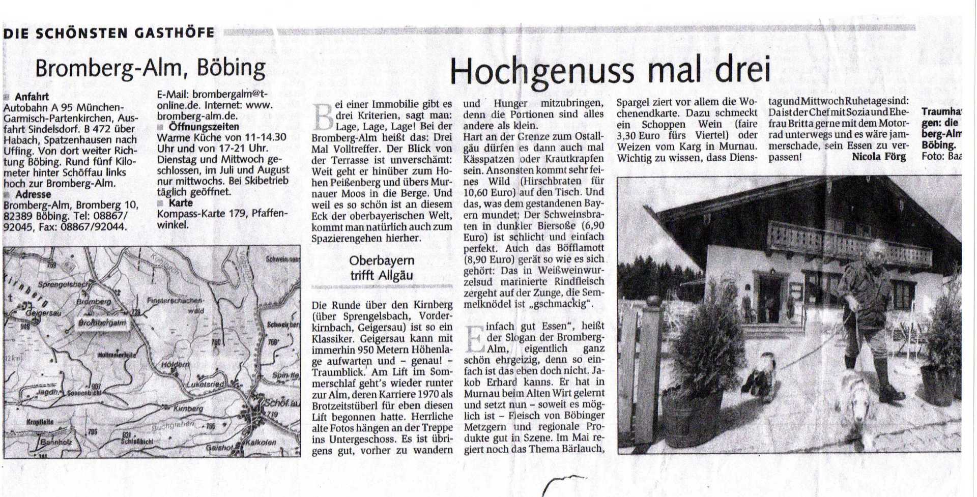 Münchner Merkur, die schönsten Gasthöfe