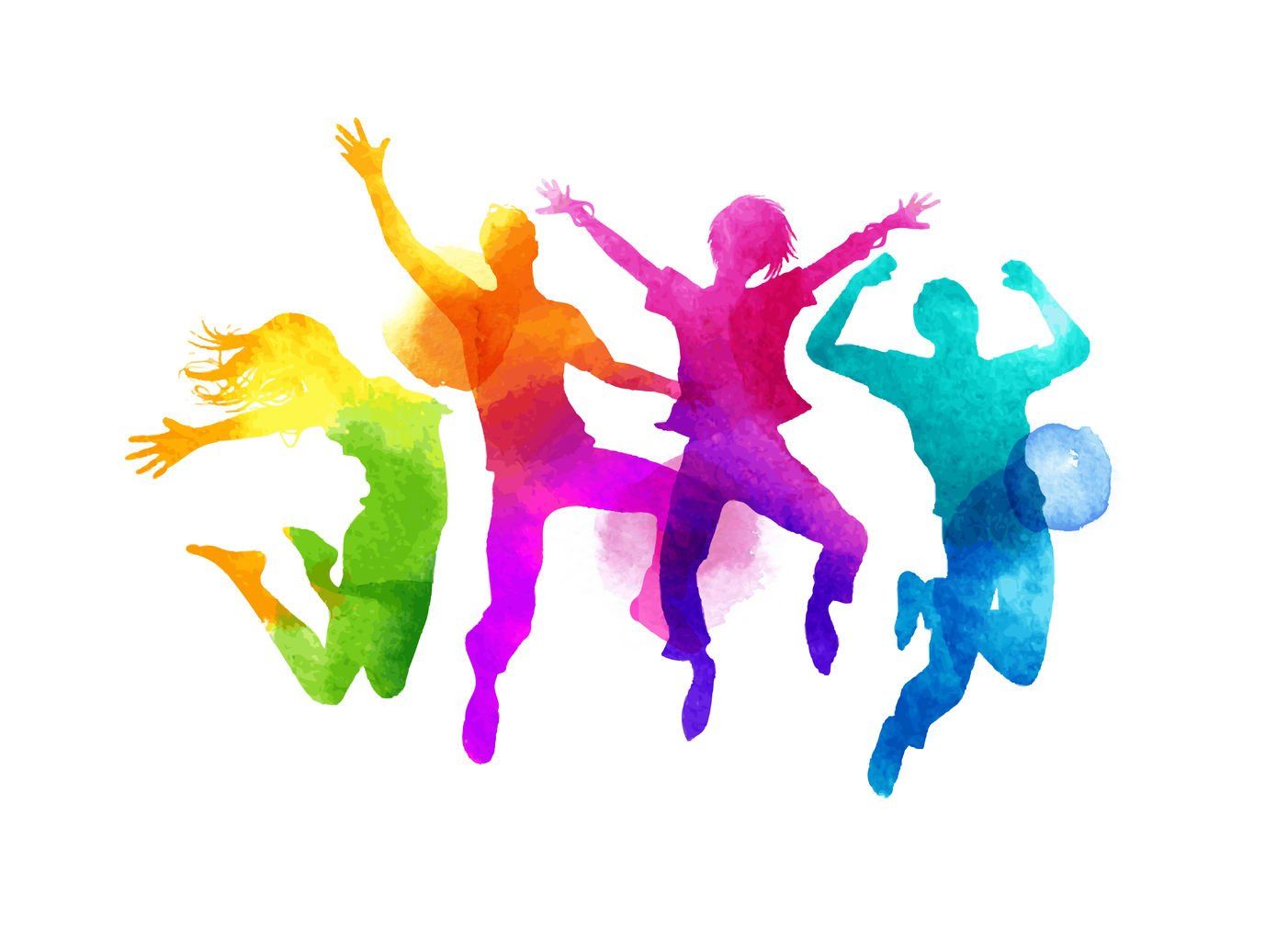 Colourful watercolour Artmoves people