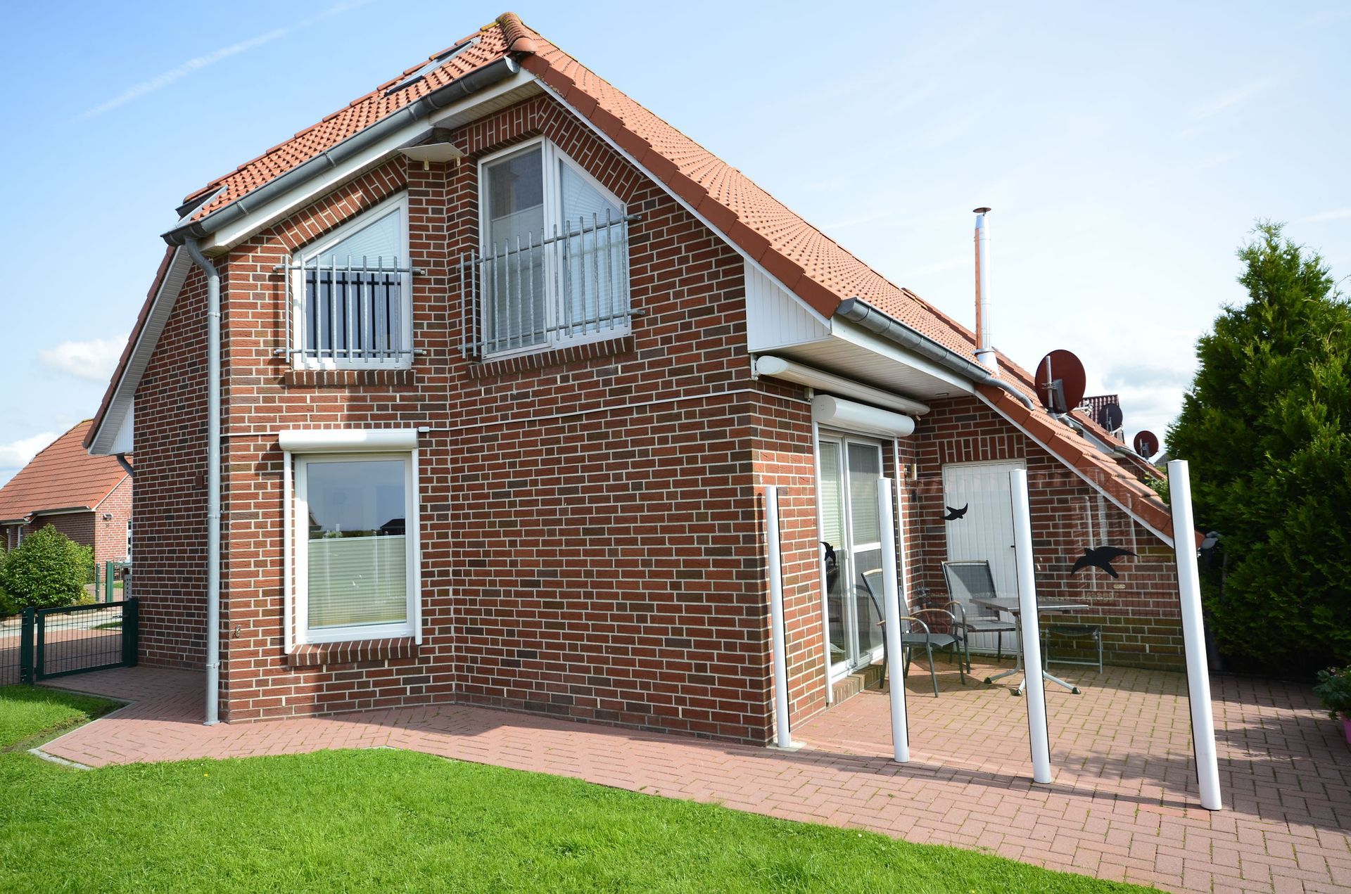 Ferienhaus Dalben Ansicht vom Haus Terrasse