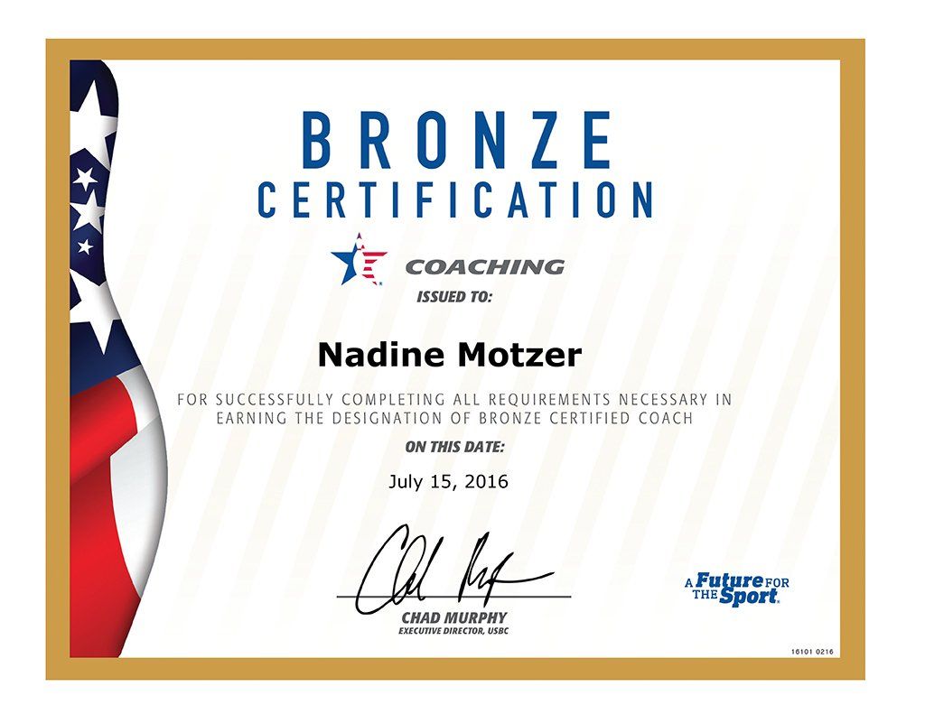 Zertifikat Bronze Coach Nadine Motzer