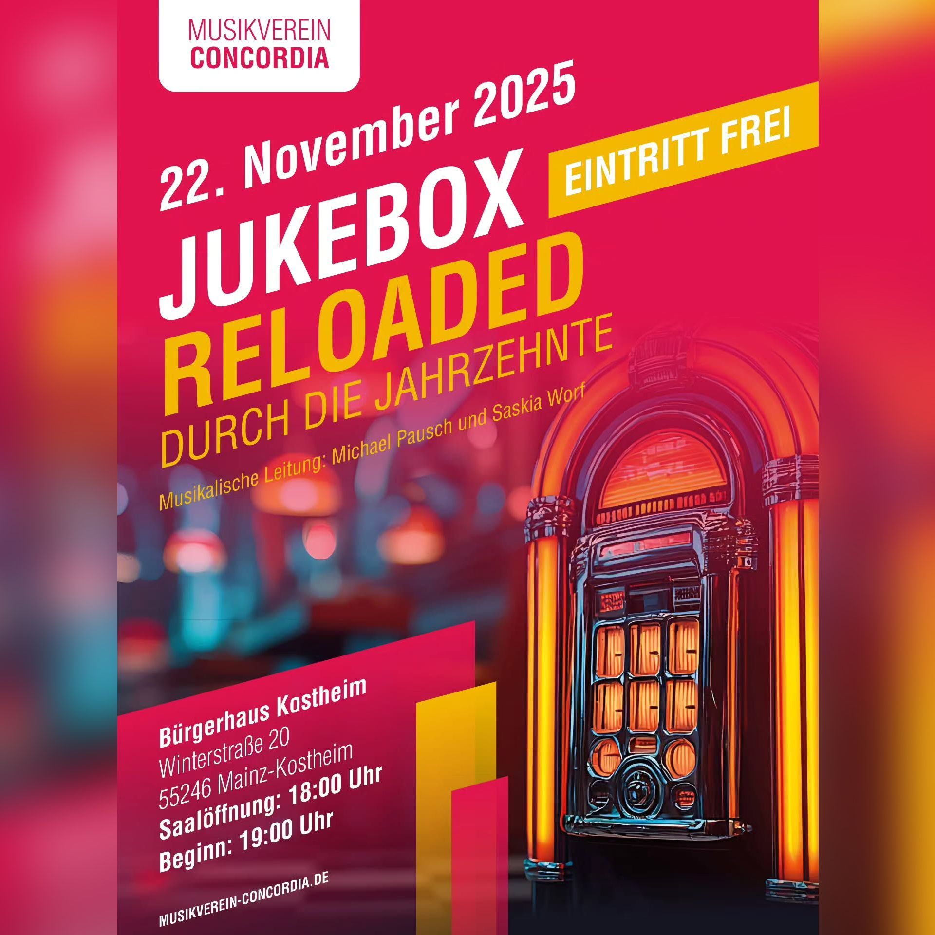 Plakat des Jahreskonzerts 2025 - Jukebox Reloaded