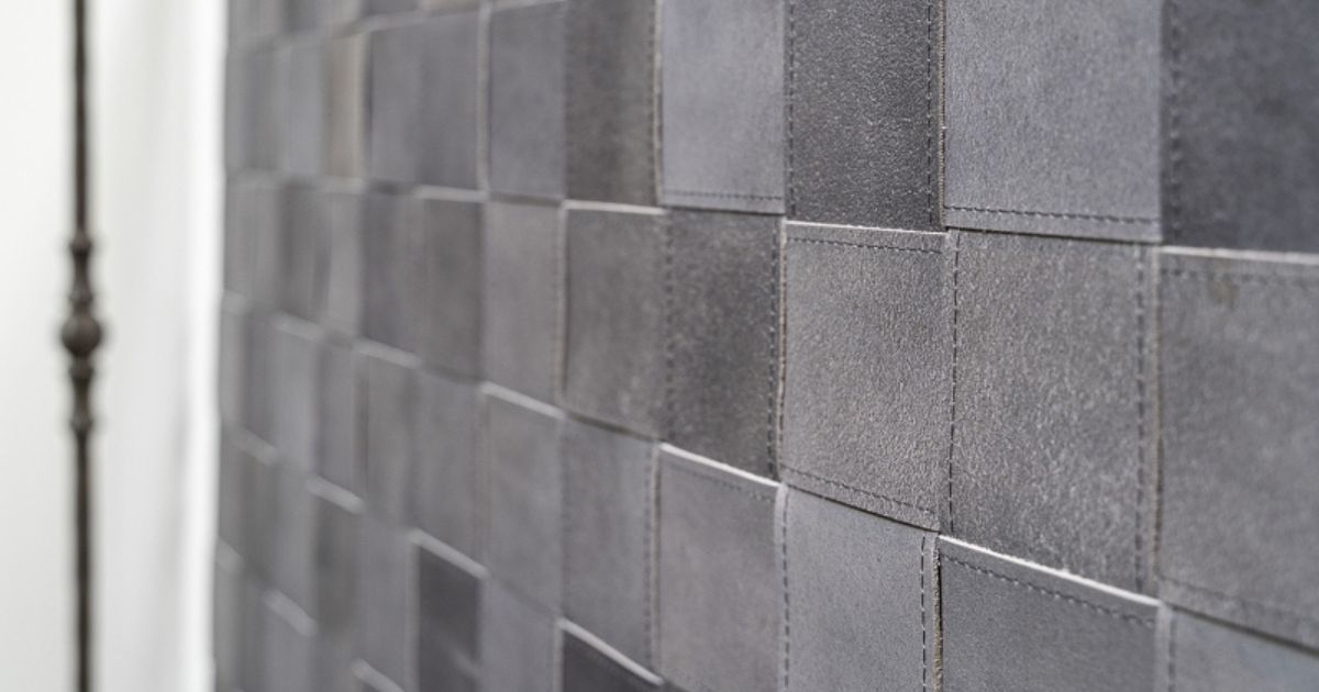 Braid Grey Leder Wandverkleidung