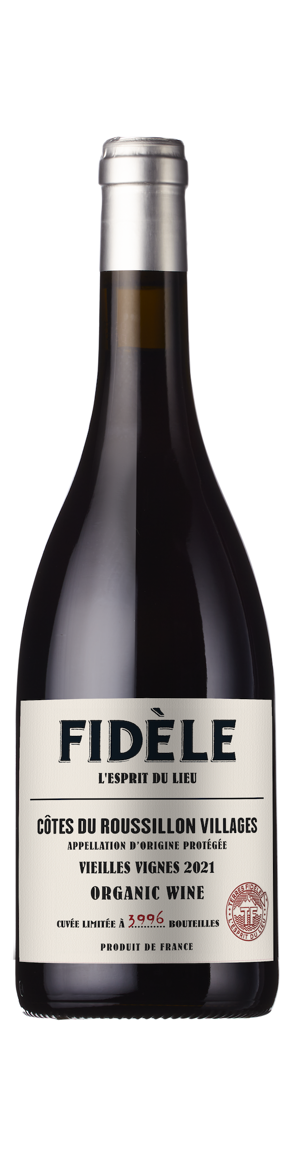 Terres Fidèles Organic Côtes du Roussillon Villages bottle