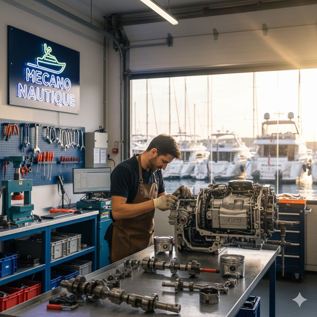 Atelier Mecano Nautique : expertise en mécanique bateau pour les clients du Port Camille Rayon à Golfe-Juan