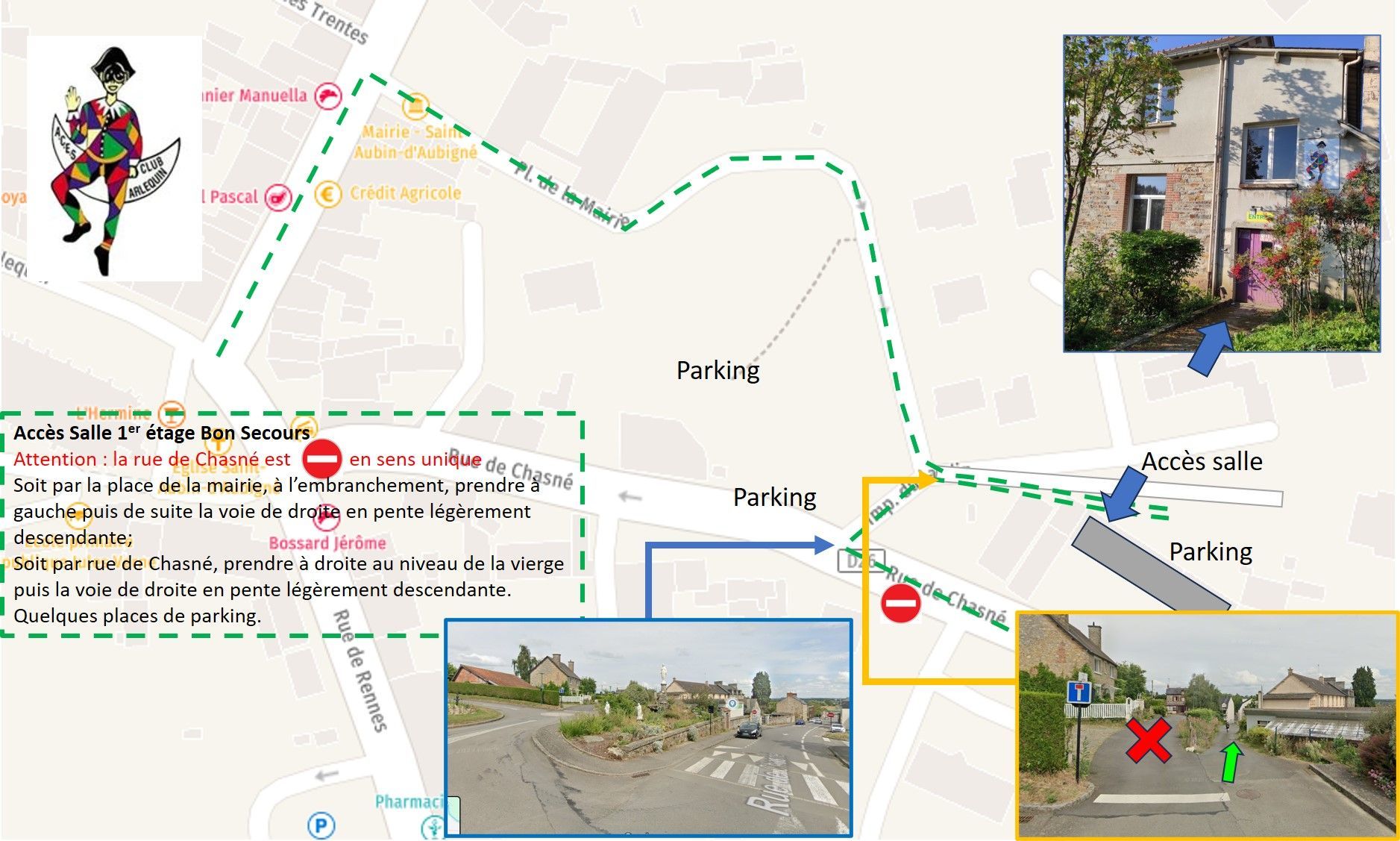 Accès à la salle 1er étage Bon-Secours