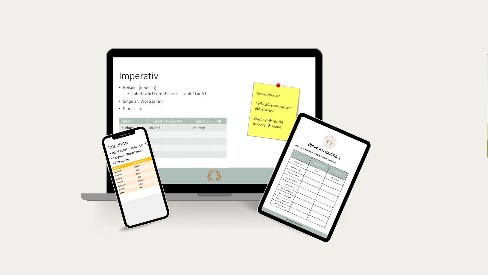 Latein-Erfolgs-Fahrplan Mock-Up Latein-Erfolgs-Fahrplan