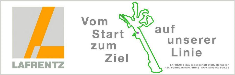 zum 31. ADAC Marathon Hannover Markierung erstmalig in Grün 31. ADAC Marathon Hannover grüner Faden