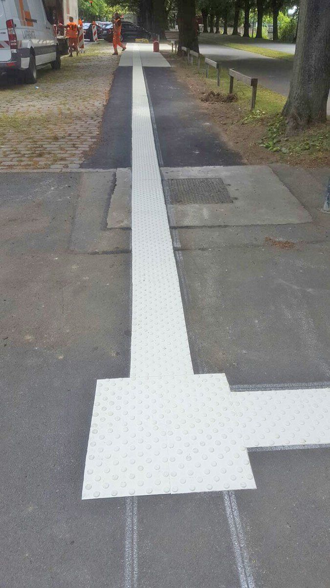 taktile thermoplastische Markierung nach DIN 32984