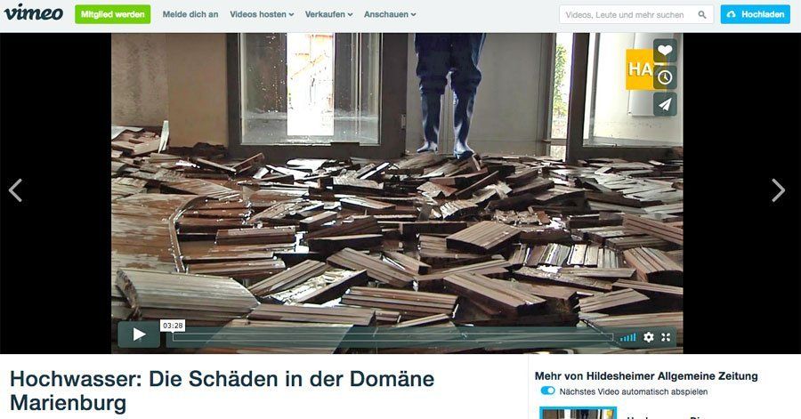Video: Schäden in der Domäne Marienburg Video: Schäden in der Domäne Marienburg